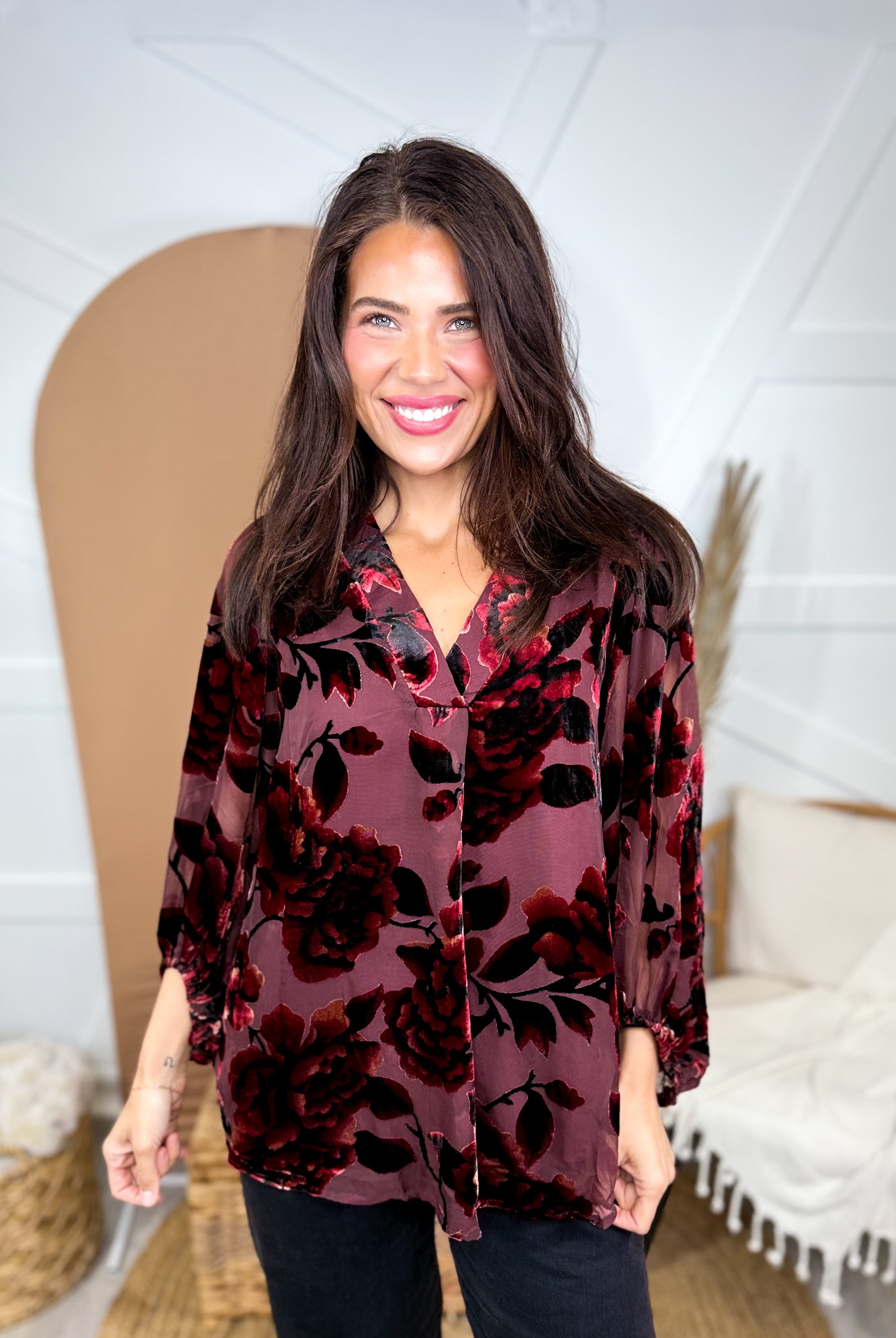 On a Whim Top-120 LONG SLEEVE TOPS-JODIFL-Heathered Boho Boutique, Women's Fashion and Accessories in Palmetto, FL