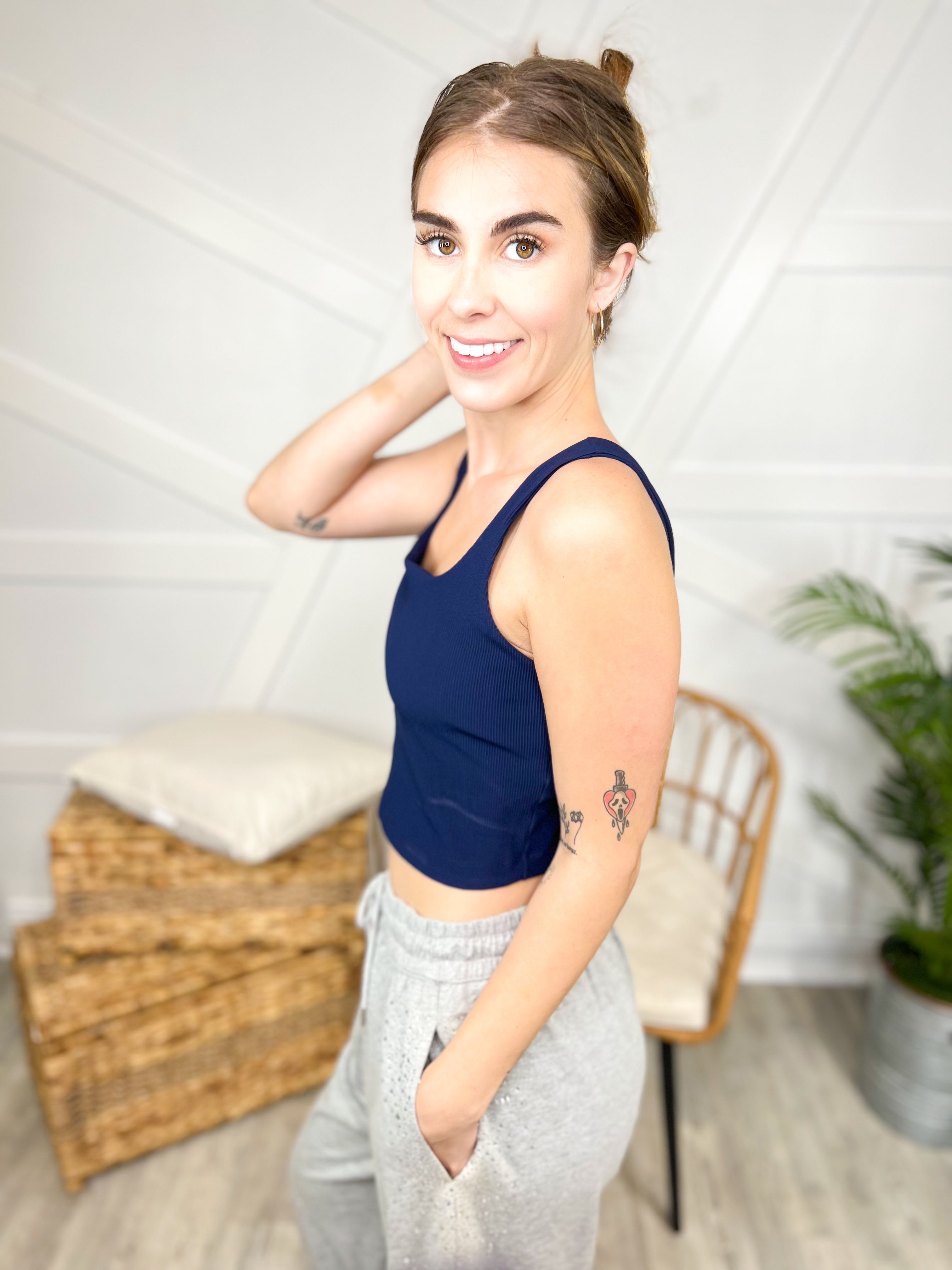 Restock: Team Player Ribbed Brami Top-100 Tank/Crop Tops-Rae Mode-Heathered Boho Boutique, Women's Fashion and Accessories in Palmetto, FL