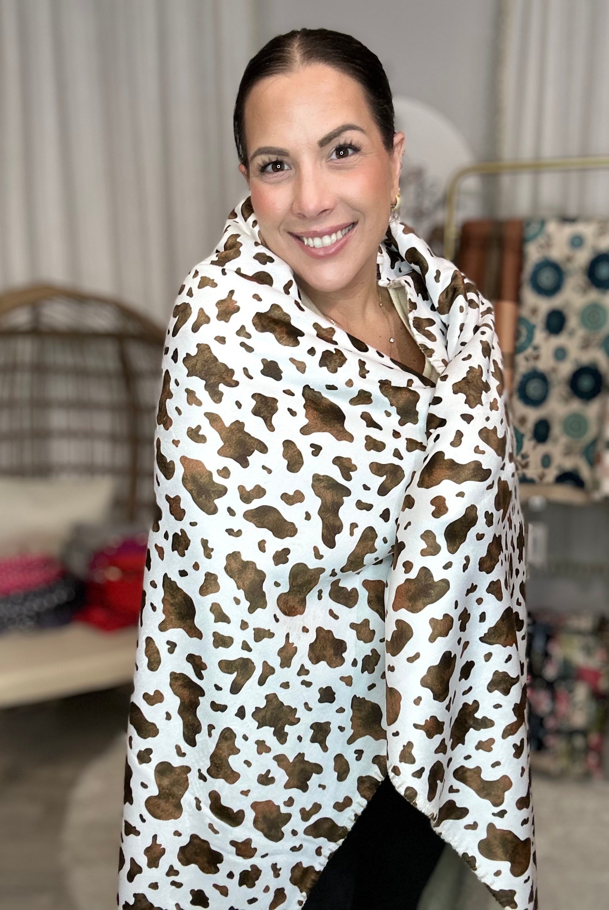 Faux Cowhide Cloud Luxe Blanket-340 Other Accessories-Heathered Boho-Heathered Boho Boutique, Women's Fashion and Accessories in Palmetto, FL