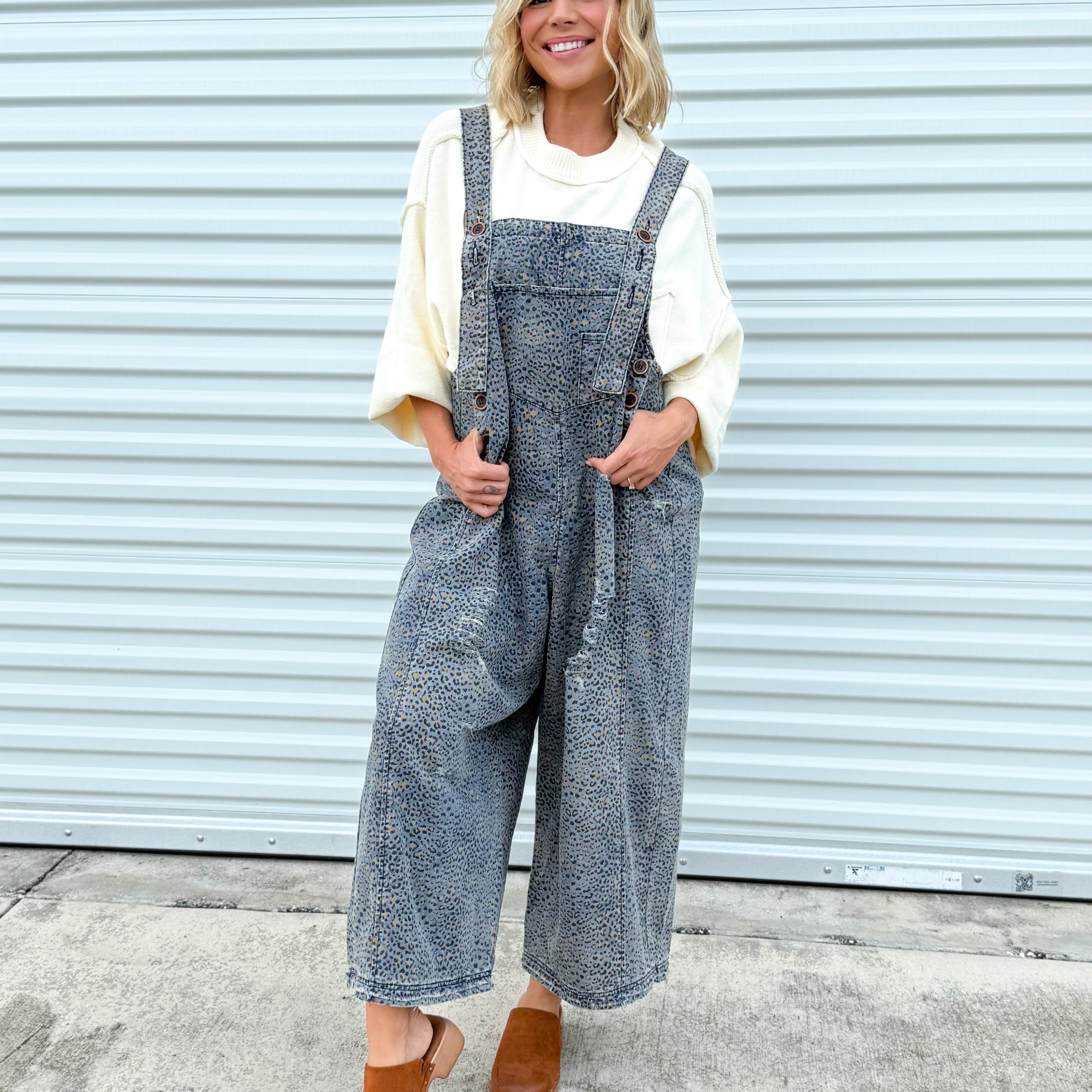 Urban Jungle Overalls-230 DRESSES/JUMPSUITS/ROMPERS-EASEL-Heathered Boho Boutique, Women's Fashion and Accessories in Palmetto, FL