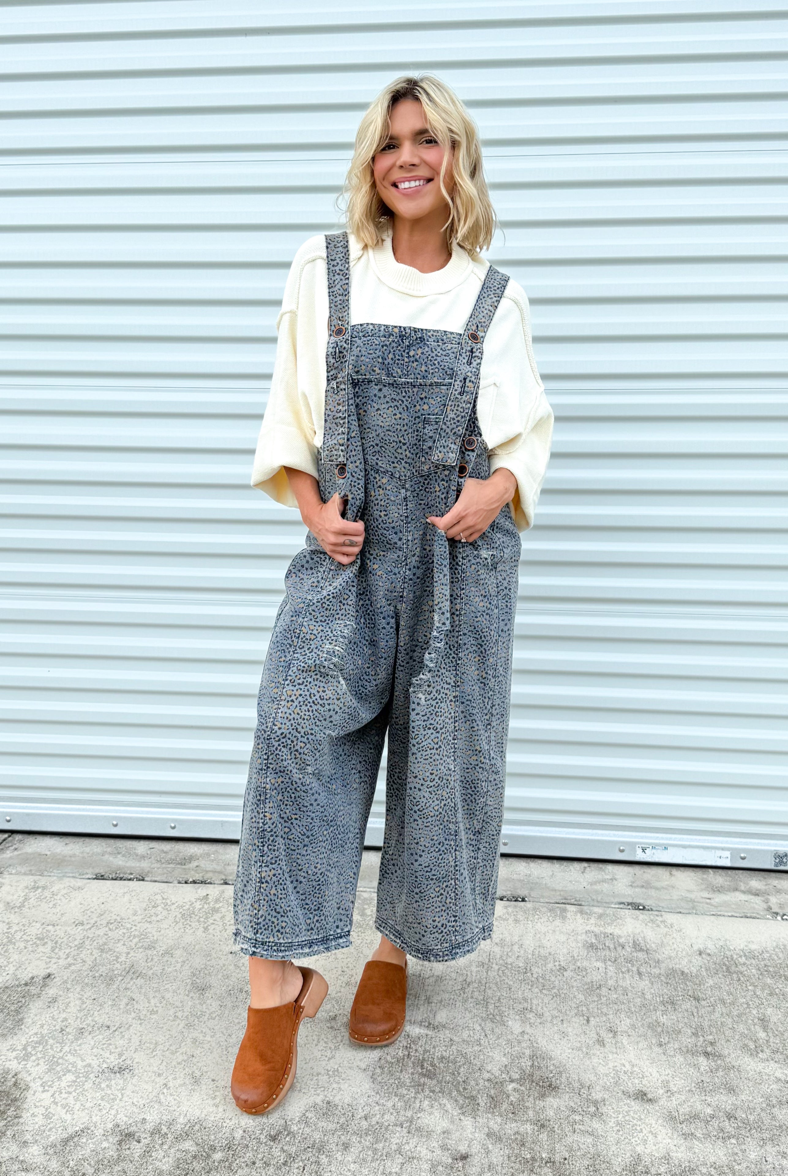 Urban Jungle Overalls-230 DRESSES/JUMPSUITS/ROMPERS-EASEL-Heathered Boho Boutique, Women's Fashion and Accessories in Palmetto, FL