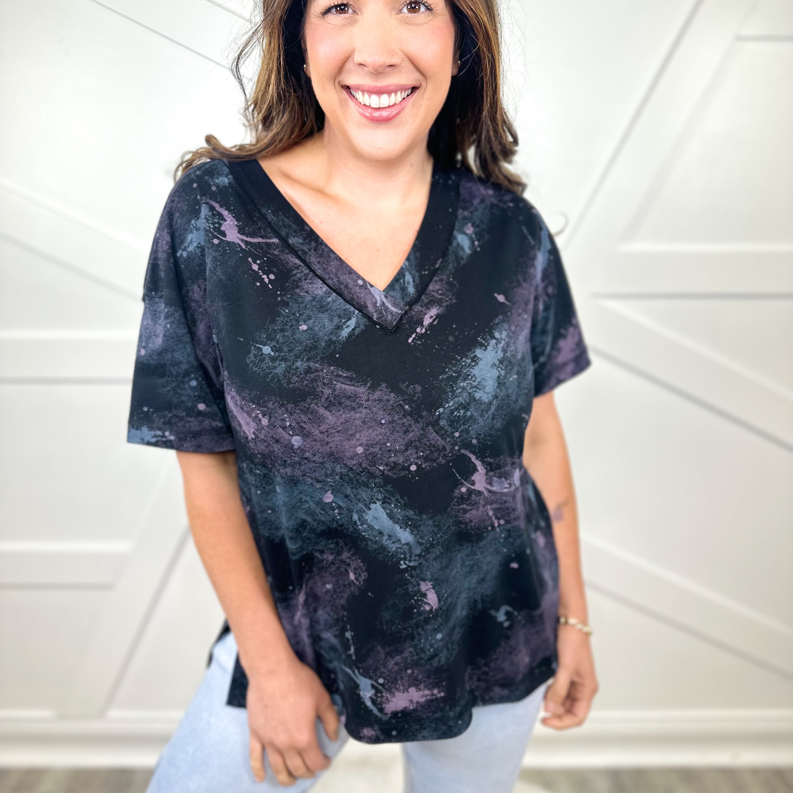 Restock: Fresh Paint Top-110 SHORT SLEEVE TOP-White Birch-Heathered Boho Boutique, Women's Fashion and Accessories in Palmetto, FL