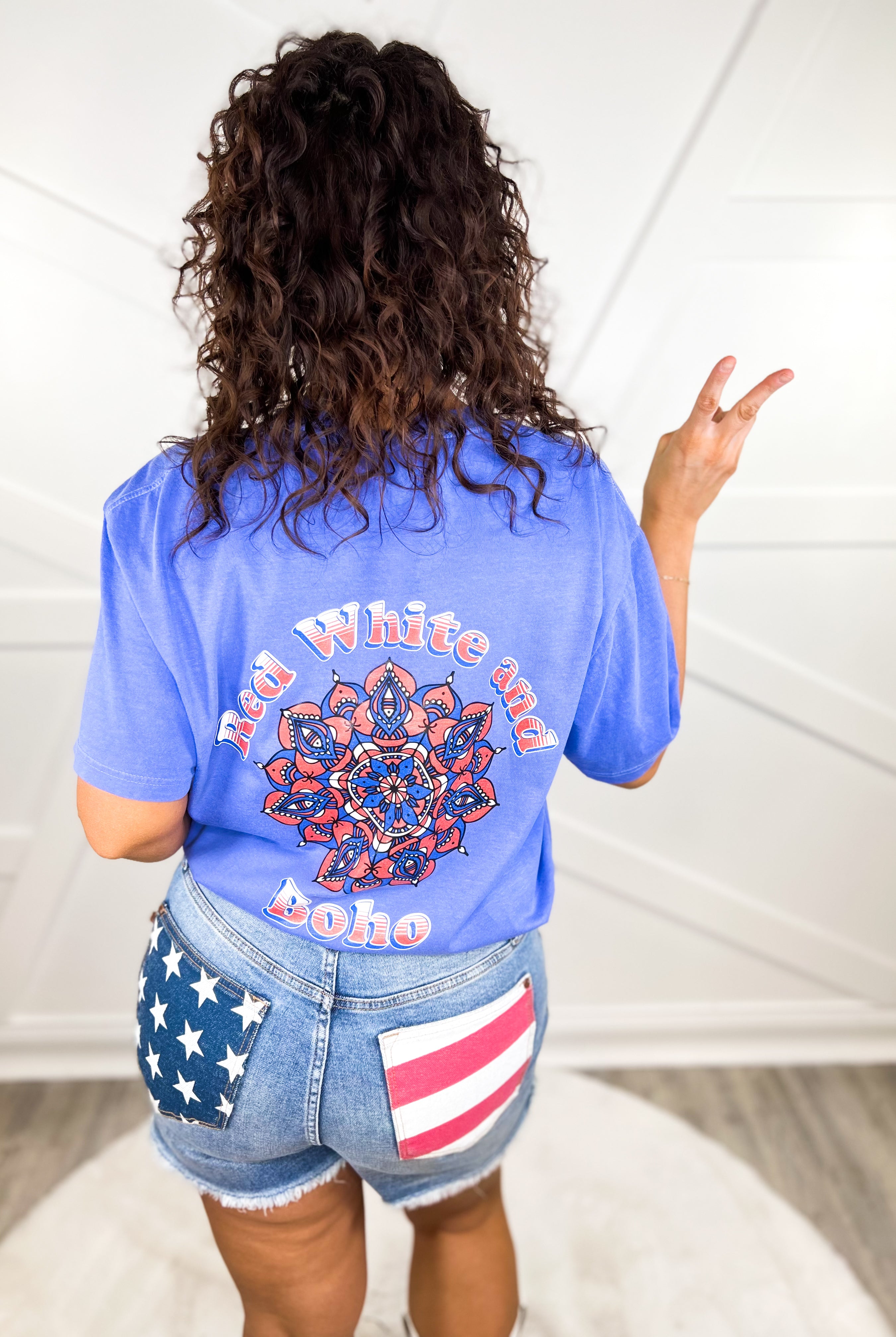 Custom Red White and Boho Graphic Tee-130 Graphic Tees-Heathered Boho-Heathered Boho Boutique, Women's Fashion and Accessories in Palmetto, FL