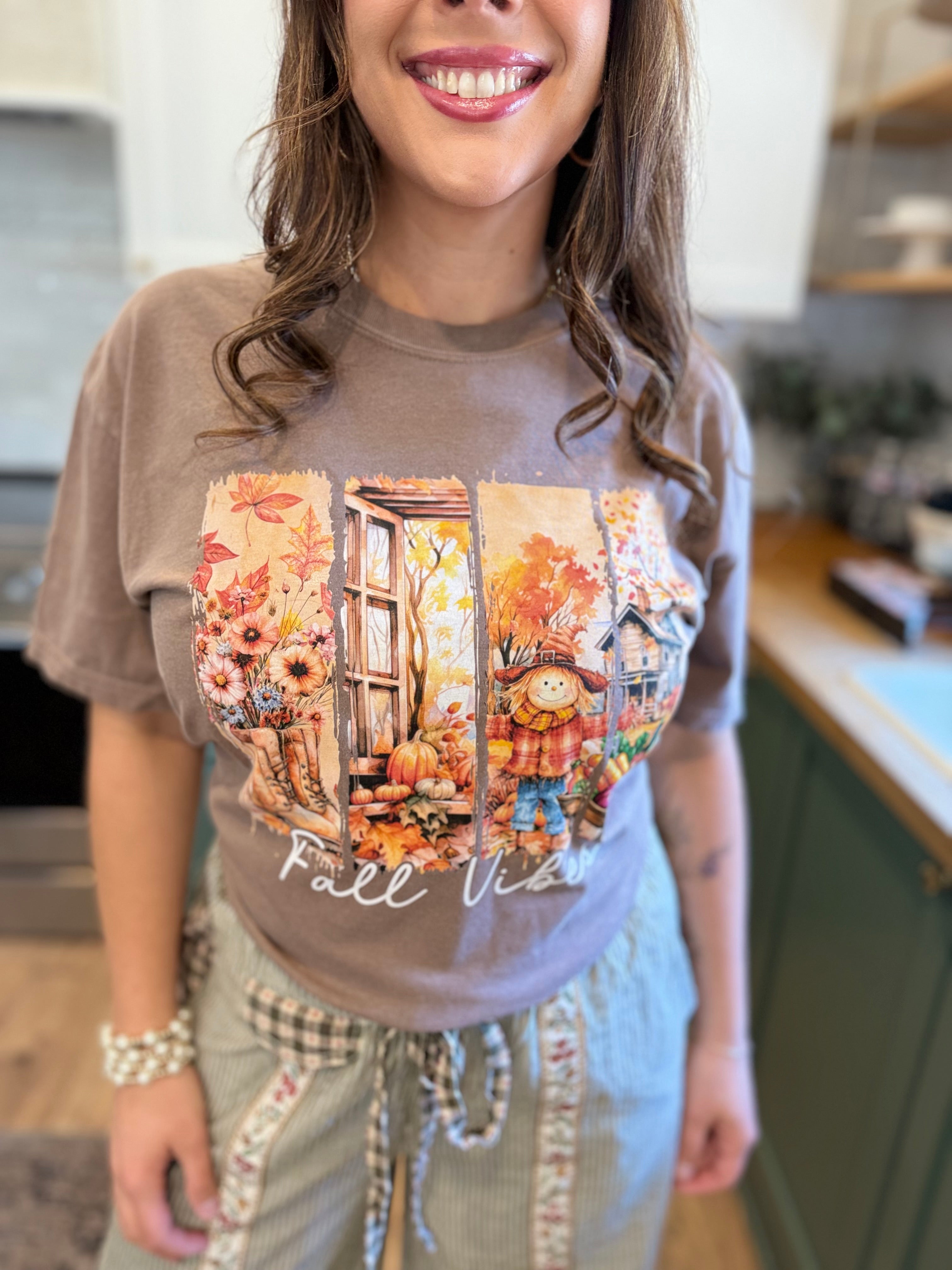 Fall Vibes Scene Graphic Tee-130 Graphic Tees-Heathered Boho-Heathered Boho Boutique, Women's Fashion and Accessories in Palmetto, FL