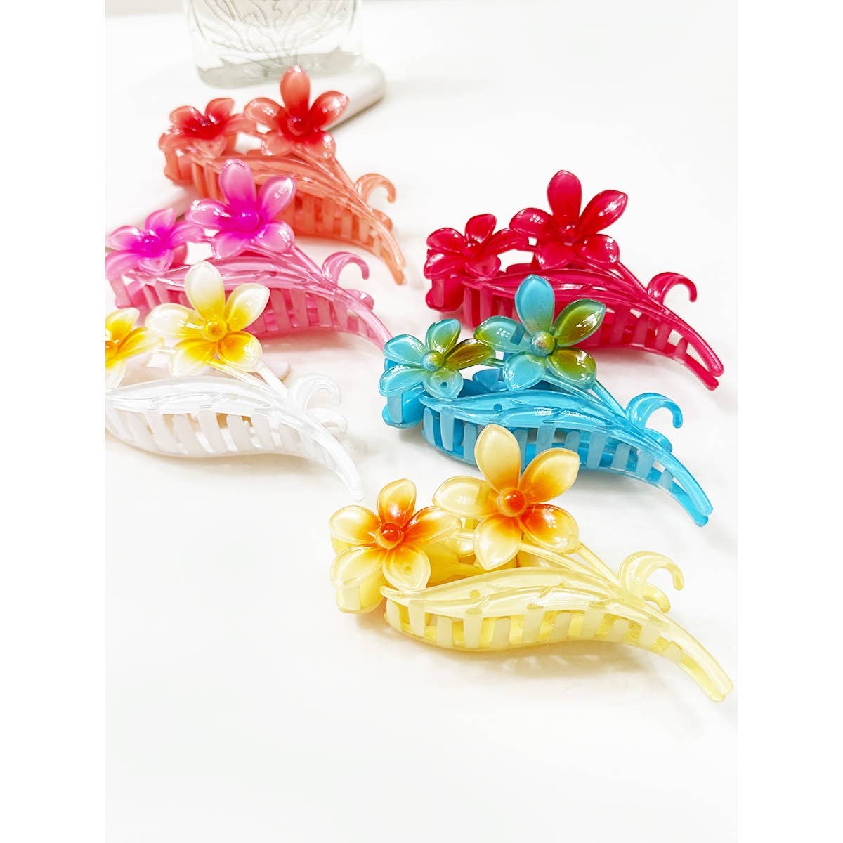 Colorful Plumeria Flowers Hair Claw-340 Other Accessories-Love and Repeat-Heathered Boho Boutique, Women's Fashion and Accessories in Palmetto, FL