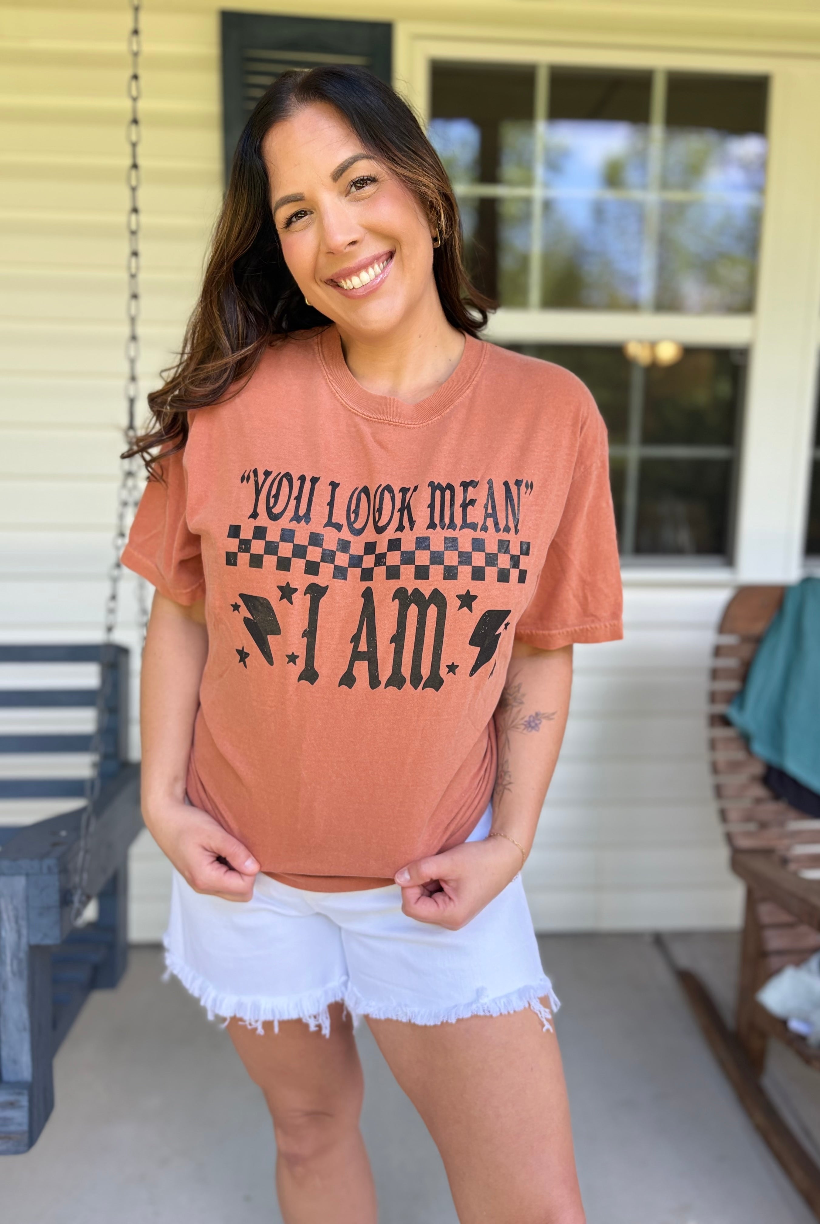 You Look Mean Graphic Tee - Yam-130 Graphic Tees-Heathered Boho-Heathered Boho Boutique, Women's Fashion and Accessories in Palmetto, FL