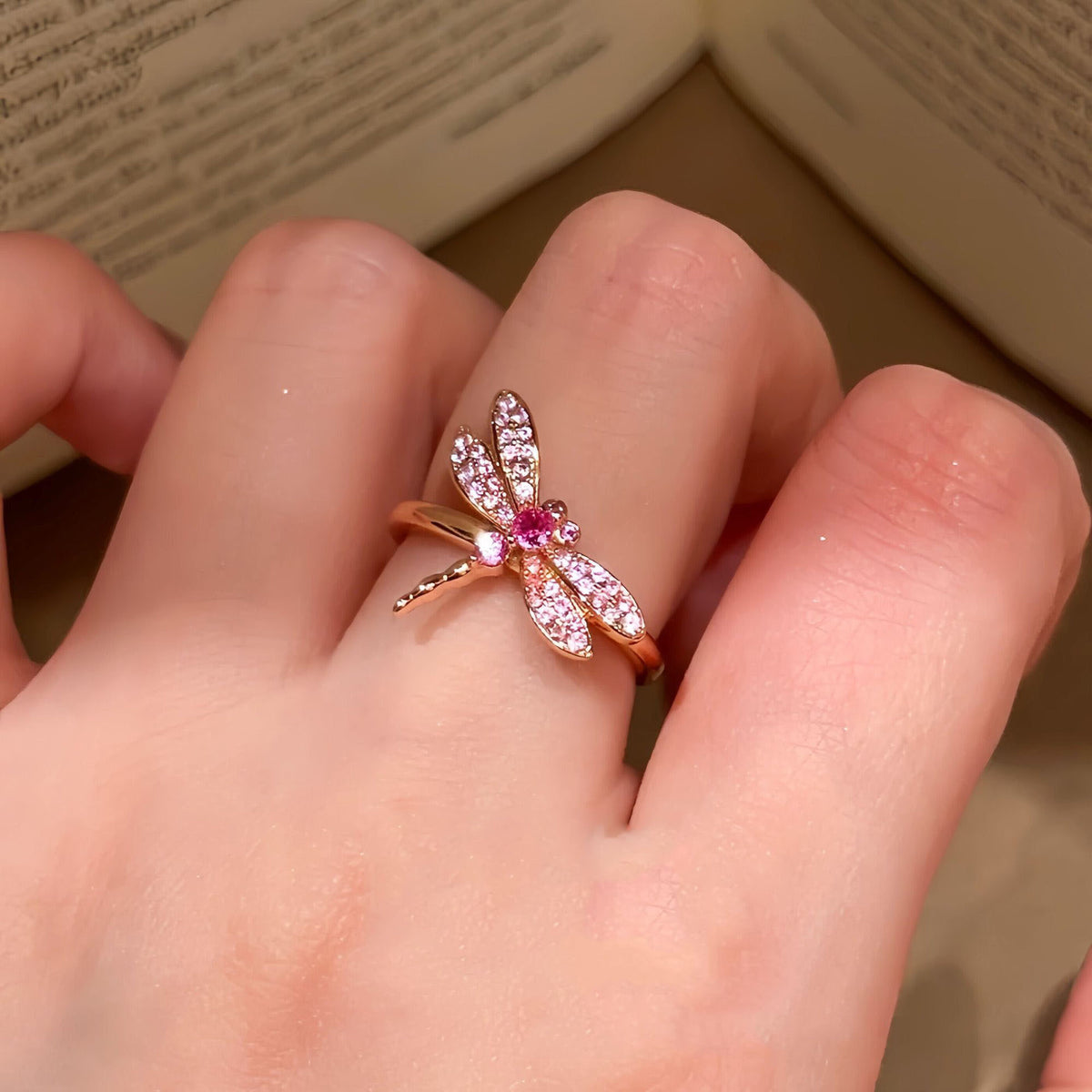 π Chasing Dragonflies Ring-310 Jewelry-NIHAO JEWELRY-Heathered Boho Boutique, Women's Fashion and Accessories in Palmetto, FL