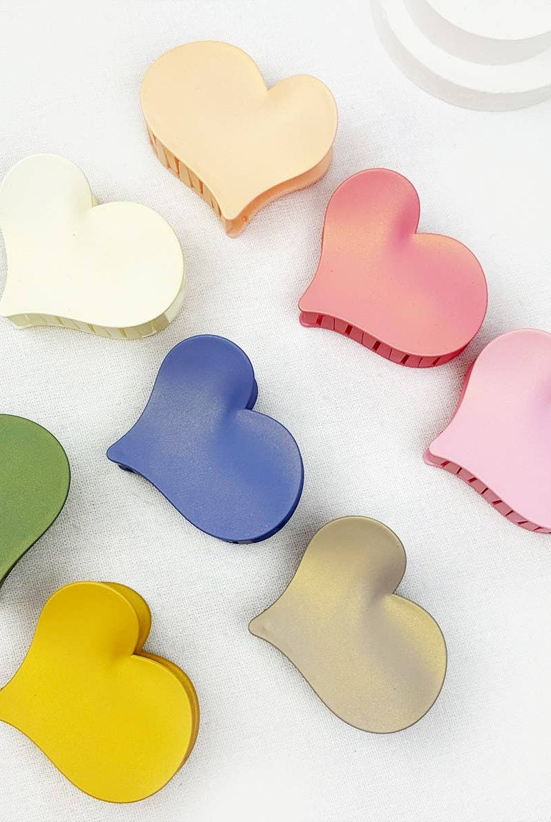 Heart Shaped Hair Claw Clips-340 Other Accessories-Love and Repeat-Heathered Boho Boutique, Women's Fashion and Accessories in Palmetto, FL