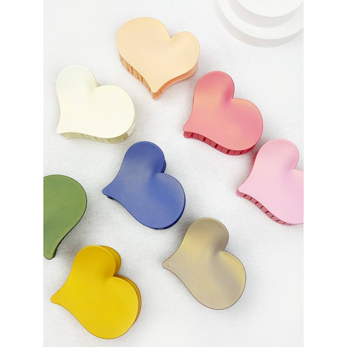 Shimmered Heart Shaped Hair Claw Clips-340 Other Accessories-Love and Repeat-Heathered Boho Boutique, Women's Fashion and Accessories in Palmetto, FL