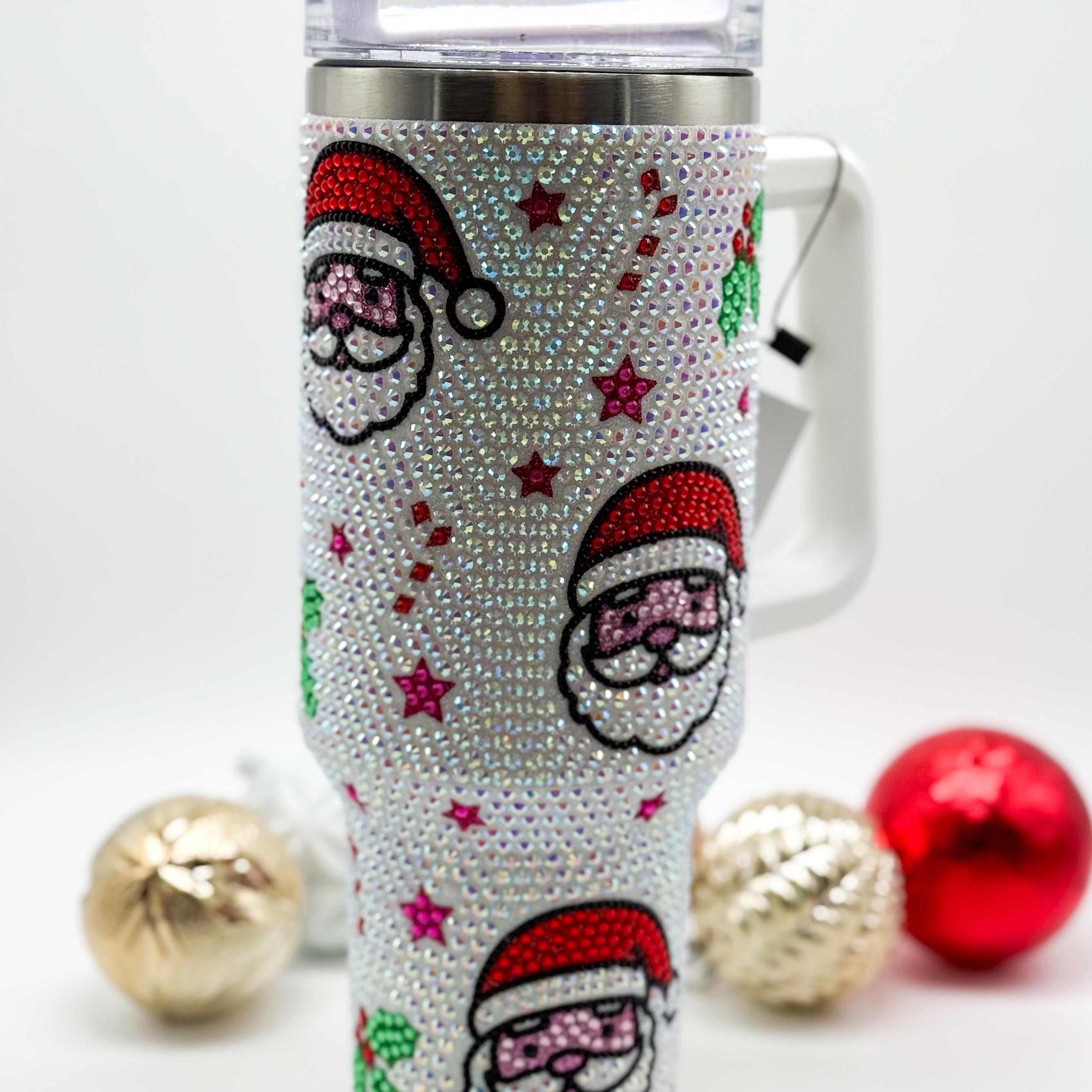 40oz Starry Santa Tumbler-340 Other Accessories-Nima Accessories Inc-Heathered Boho Boutique, Women's Fashion and Accessories in Palmetto, FL