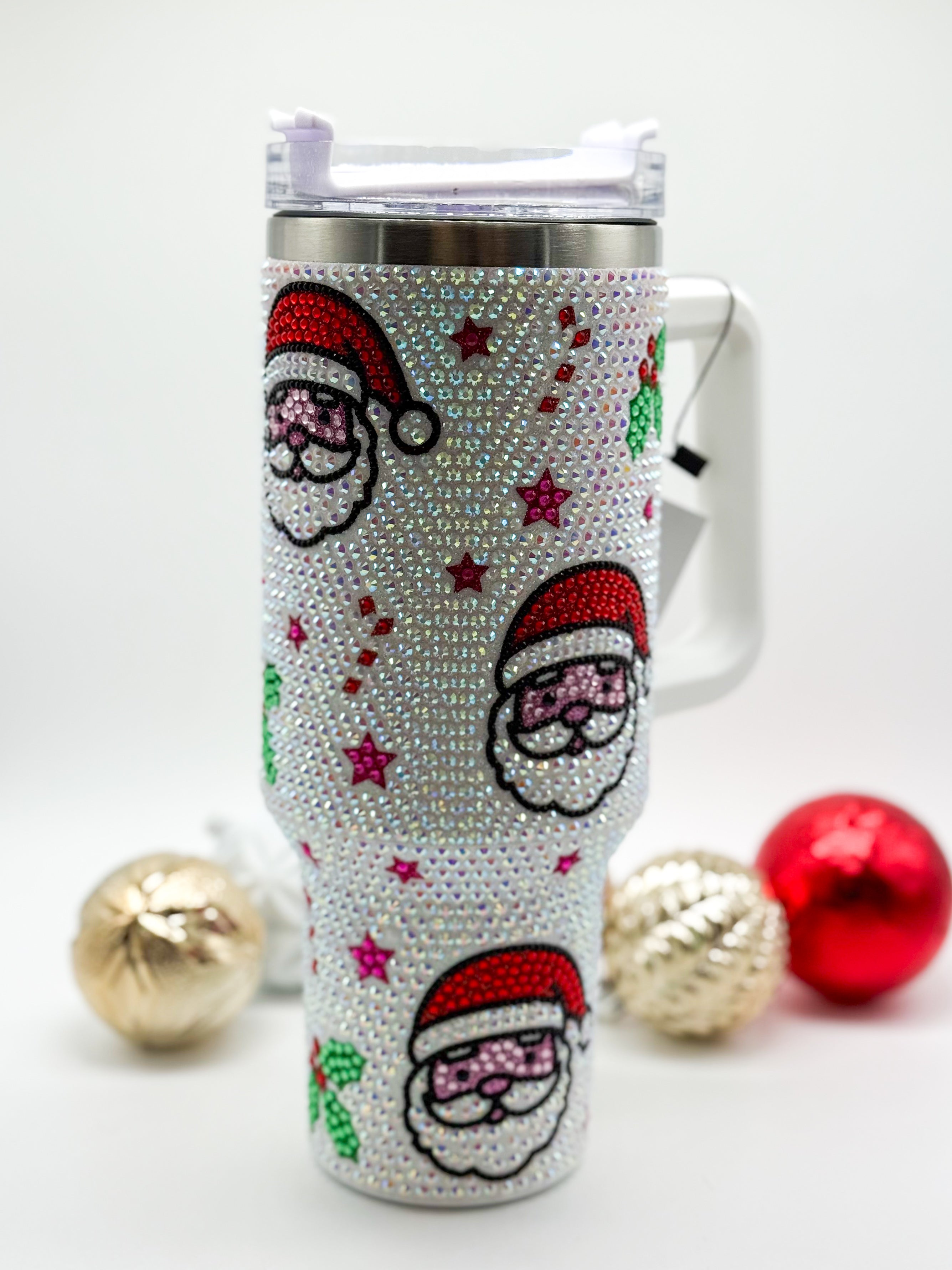 40oz Starry Santa Tumbler-340 Other Accessories-Nima Accessories Inc-Heathered Boho Boutique, Women's Fashion and Accessories in Palmetto, FL
