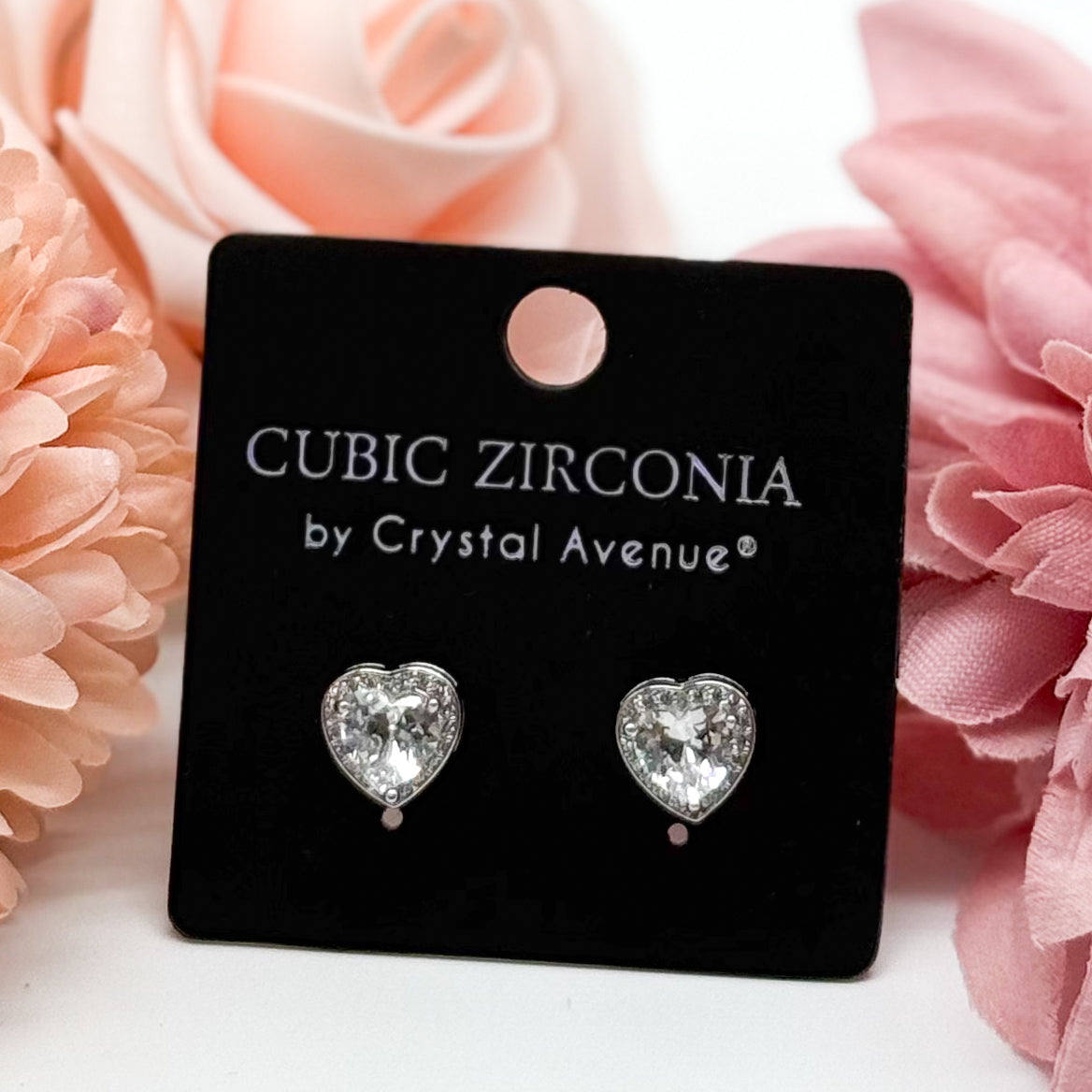 CZ Heart Stud Earring-310 Jewelry-RM Manufacturing-Heathered Boho Boutique, Women's Fashion and Accessories in Palmetto, FL
