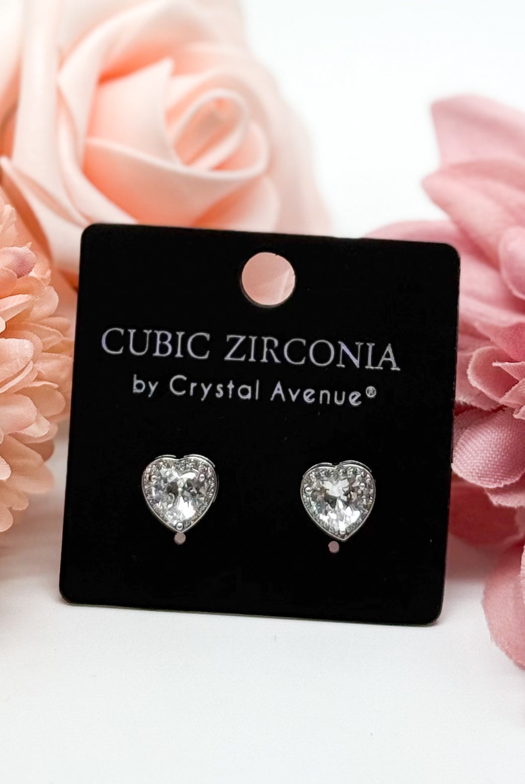 CZ Heart Stud Earring-310 Jewelry-RM Manufacturing-Heathered Boho Boutique, Women's Fashion and Accessories in Palmetto, FL