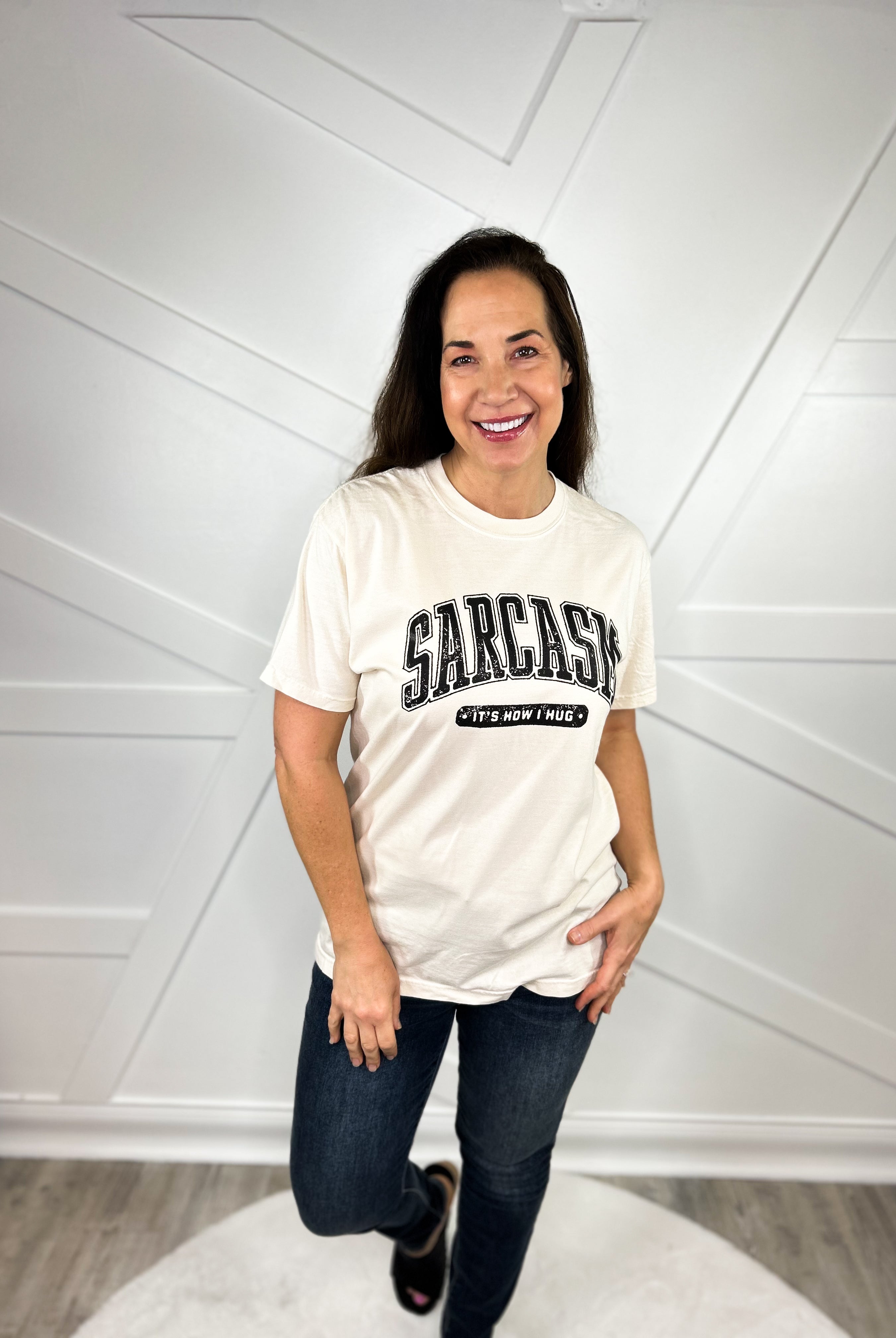 How I Hug Graphic Tee-130 Graphic Tees-Heathered Boho-Heathered Boho Boutique, Women's Fashion and Accessories in Palmetto, FL