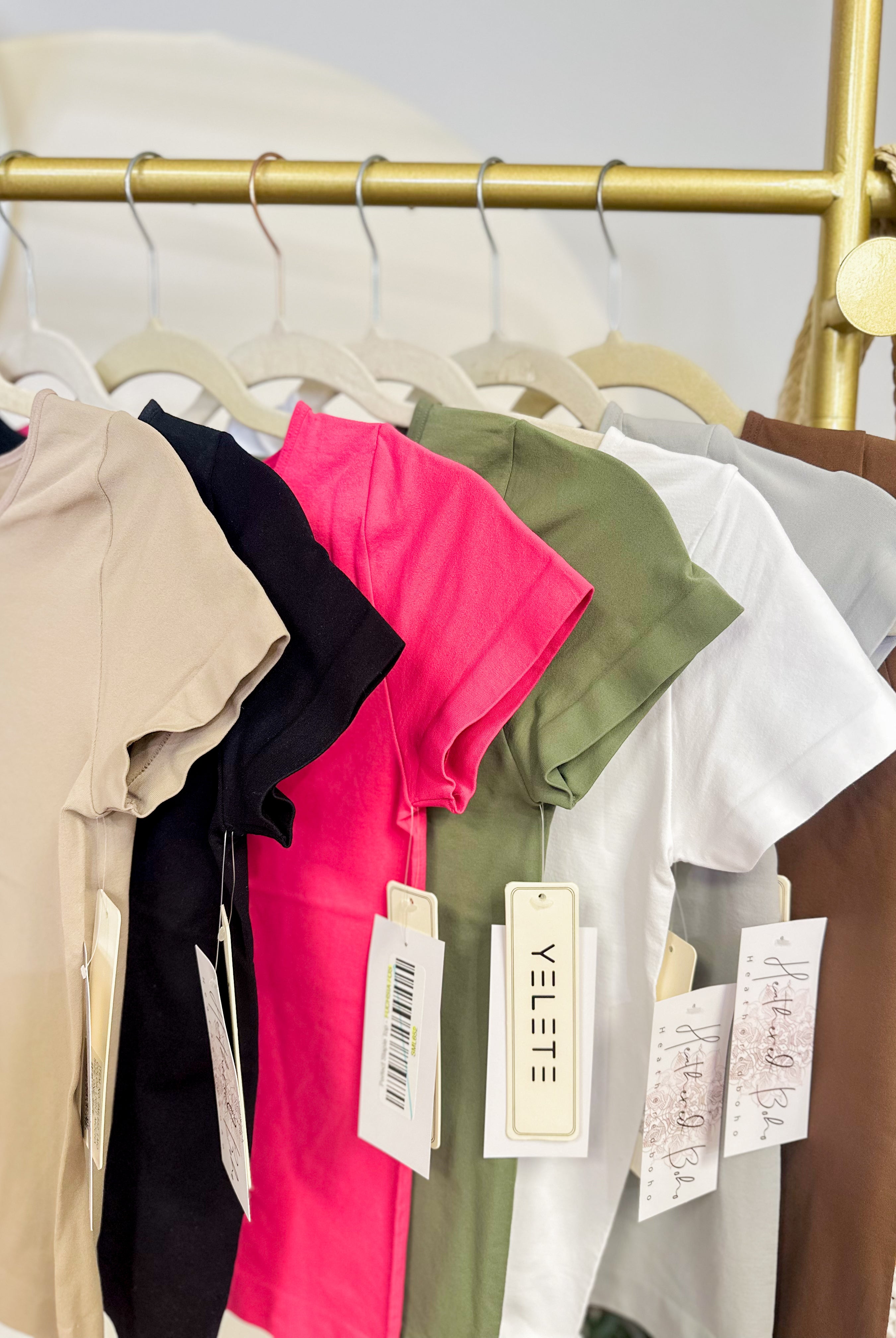 Restock: Perfect Staple Top-110 Short Sleeve Top-YELETE-Heathered Boho Boutique, Women's Fashion and Accessories in Palmetto, FL