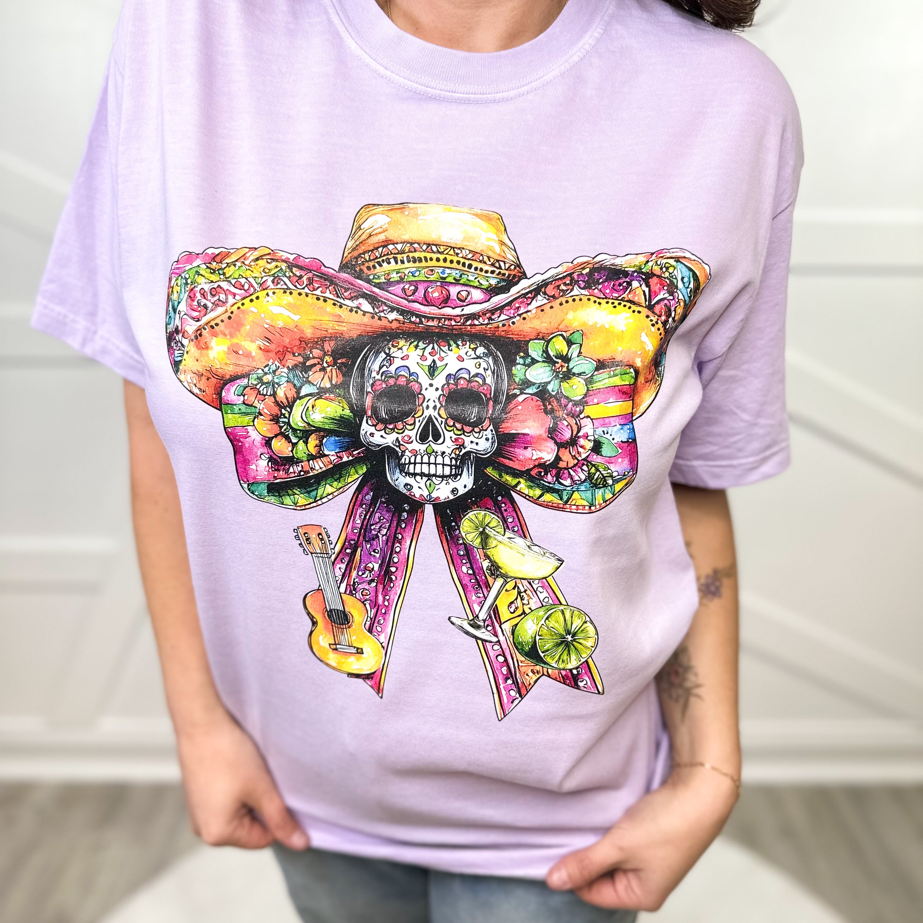 Cinco de Mayo Coquette Bow Graphic Tee-130 Graphic Tees-Heathered Boho-Heathered Boho Boutique, Women's Fashion and Accessories in Palmetto, FL