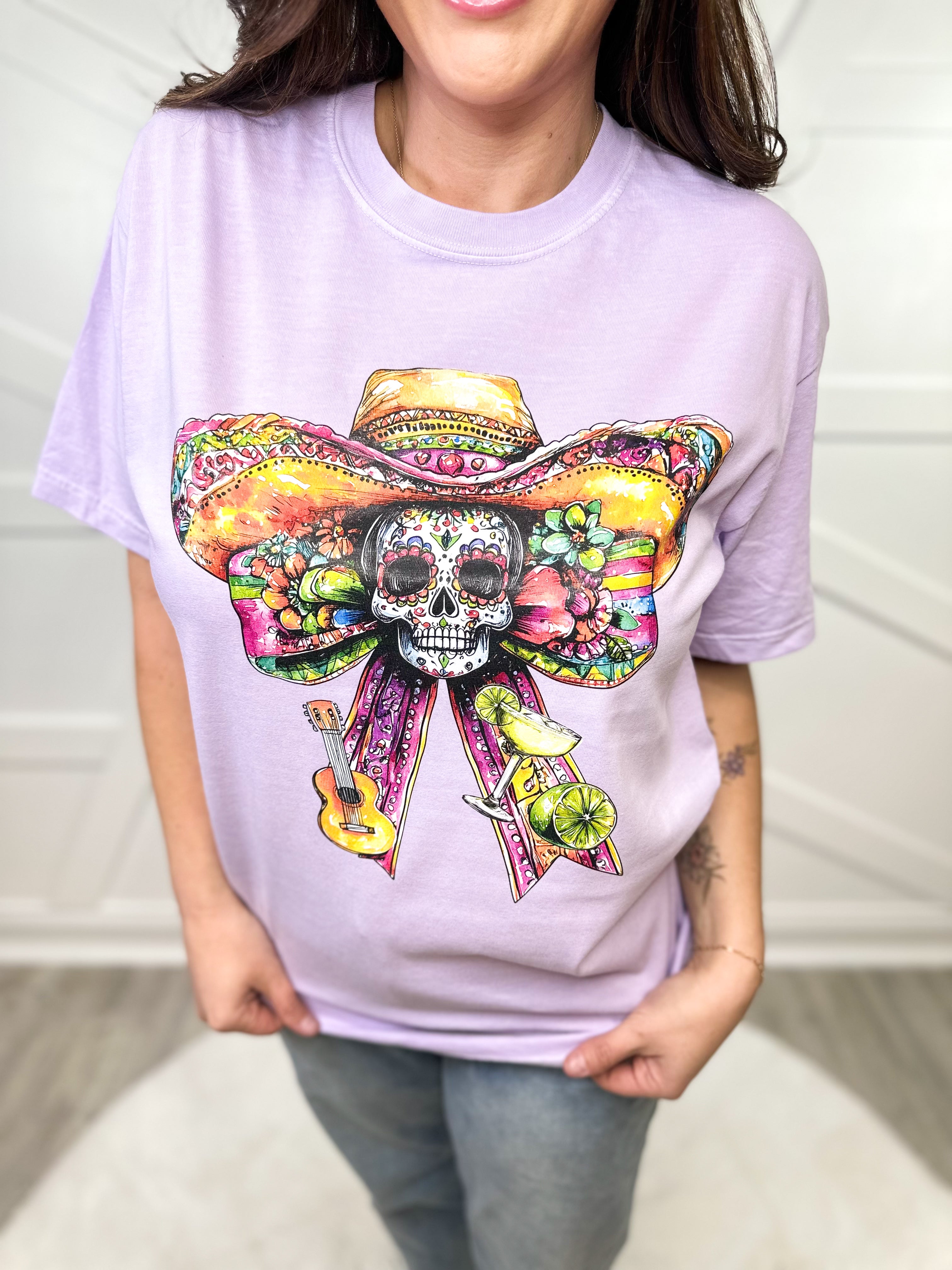 Cinco de Mayo Coquette Bow Graphic Tee-130 Graphic Tees-Heathered Boho-Heathered Boho Boutique, Women's Fashion and Accessories in Palmetto, FL