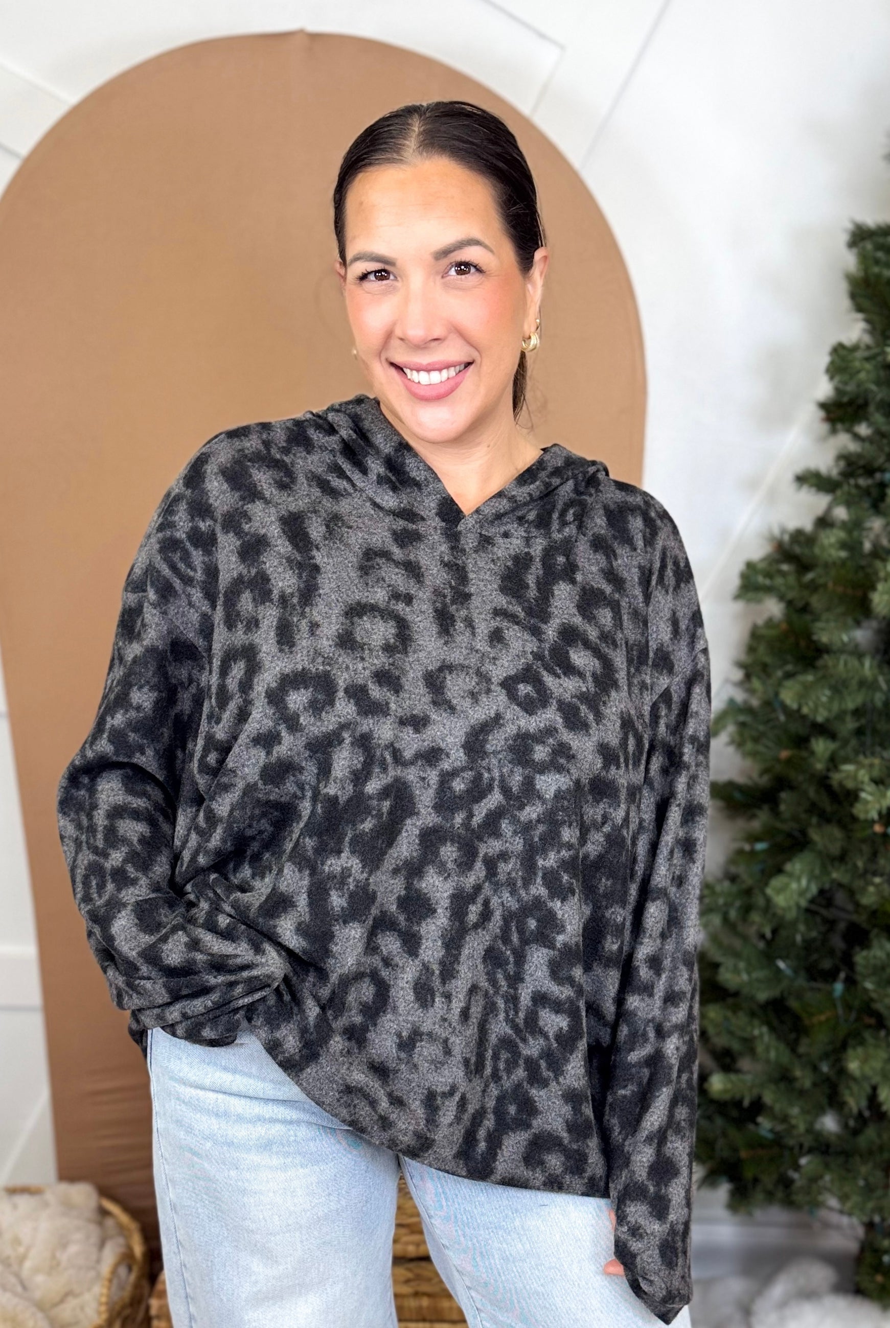 The Heather Hoodie- Midnight Leopard-210 HOODIES-Heathered Boho-Heathered Boho Boutique, Women's Fashion and Accessories in Palmetto, FL