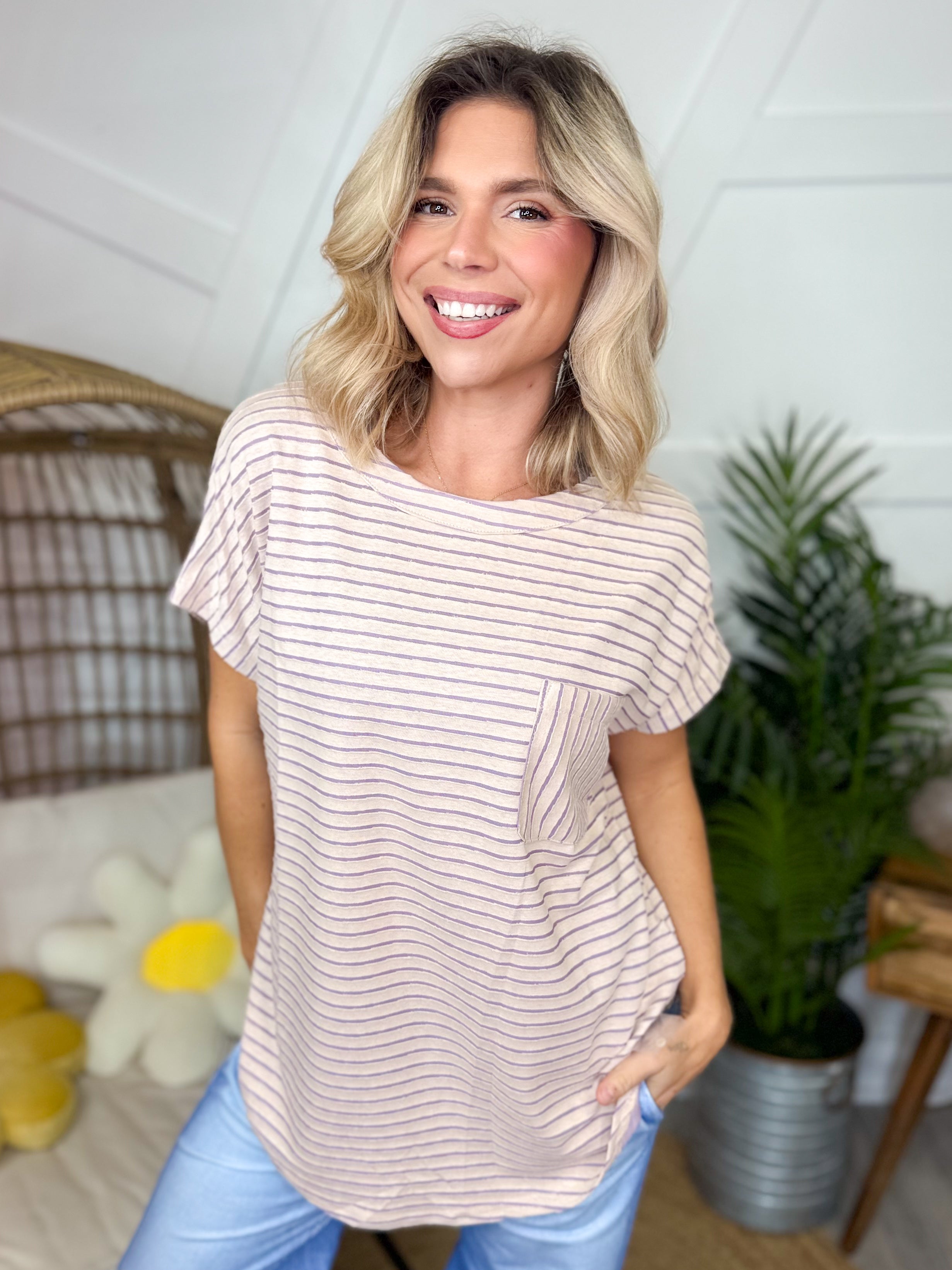 Endless Style Top-110 SHORT SLEEVE TOP-SEW IN LOVE-Heathered Boho Boutique, Women's Fashion and Accessories in Palmetto, FL