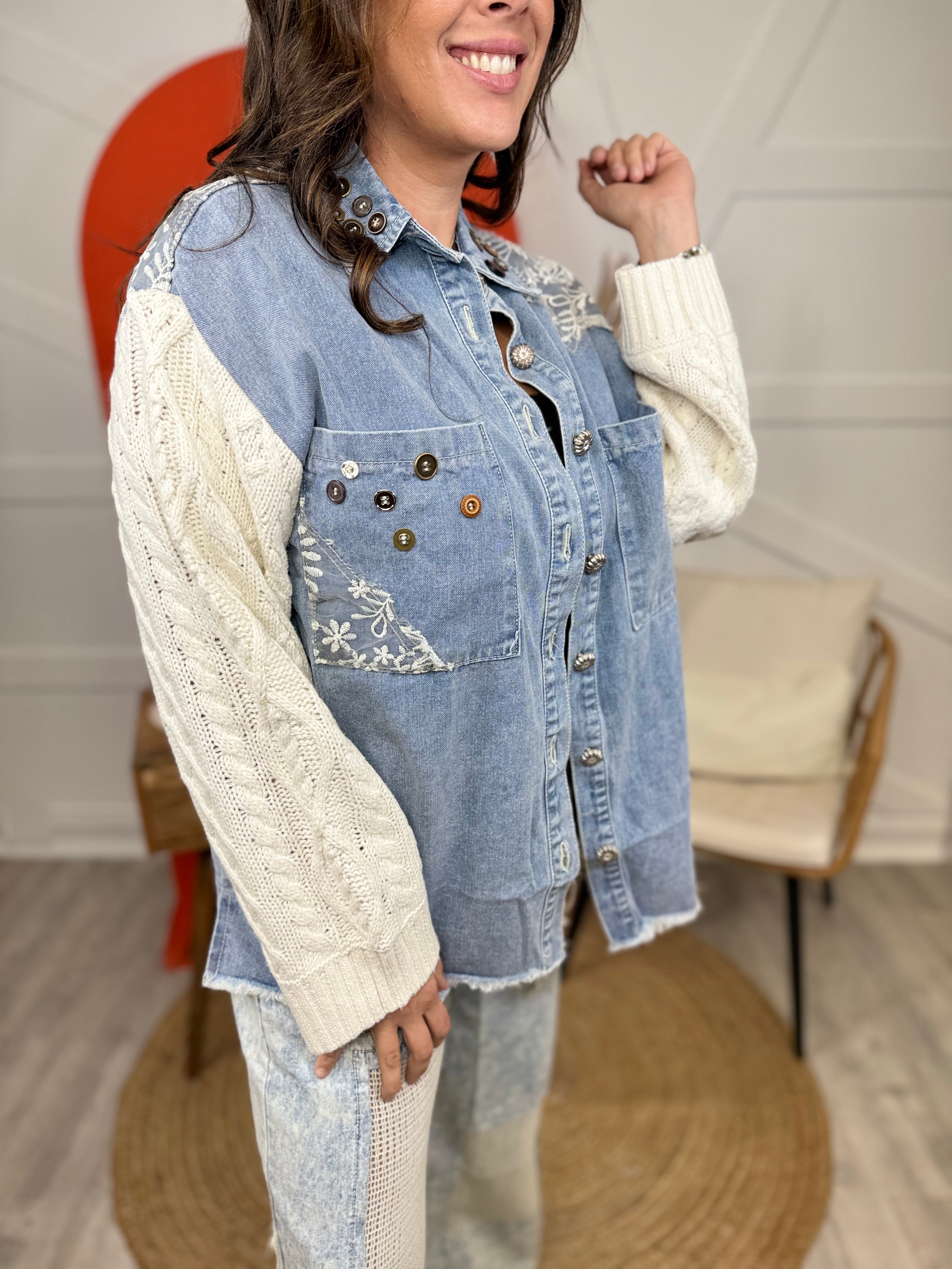 Restock: Take Me Downtown Shacket-200 JACKETS/SHACKETS-POL-Heathered Boho Boutique, Women's Fashion and Accessories in Palmetto, FL