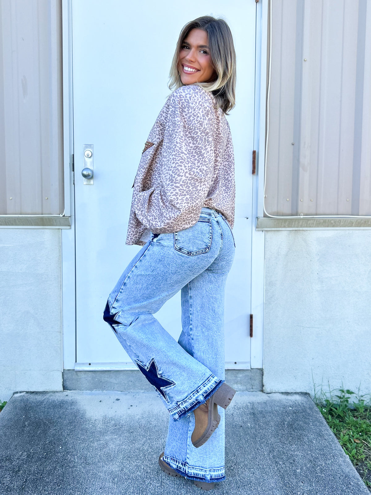 Starstruck Wide Leg Jeans By Saige-190 JEANS-SAIGE DENIM-Heathered Boho Boutique, Women's Fashion and Accessories in Palmetto, FL