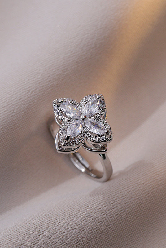 Classy Flower Charm Anxiety Ring-310 Jewelry-NIHAO JEWELRY-Heathered Boho Boutique, Women's Fashion and Accessories in Palmetto, FL