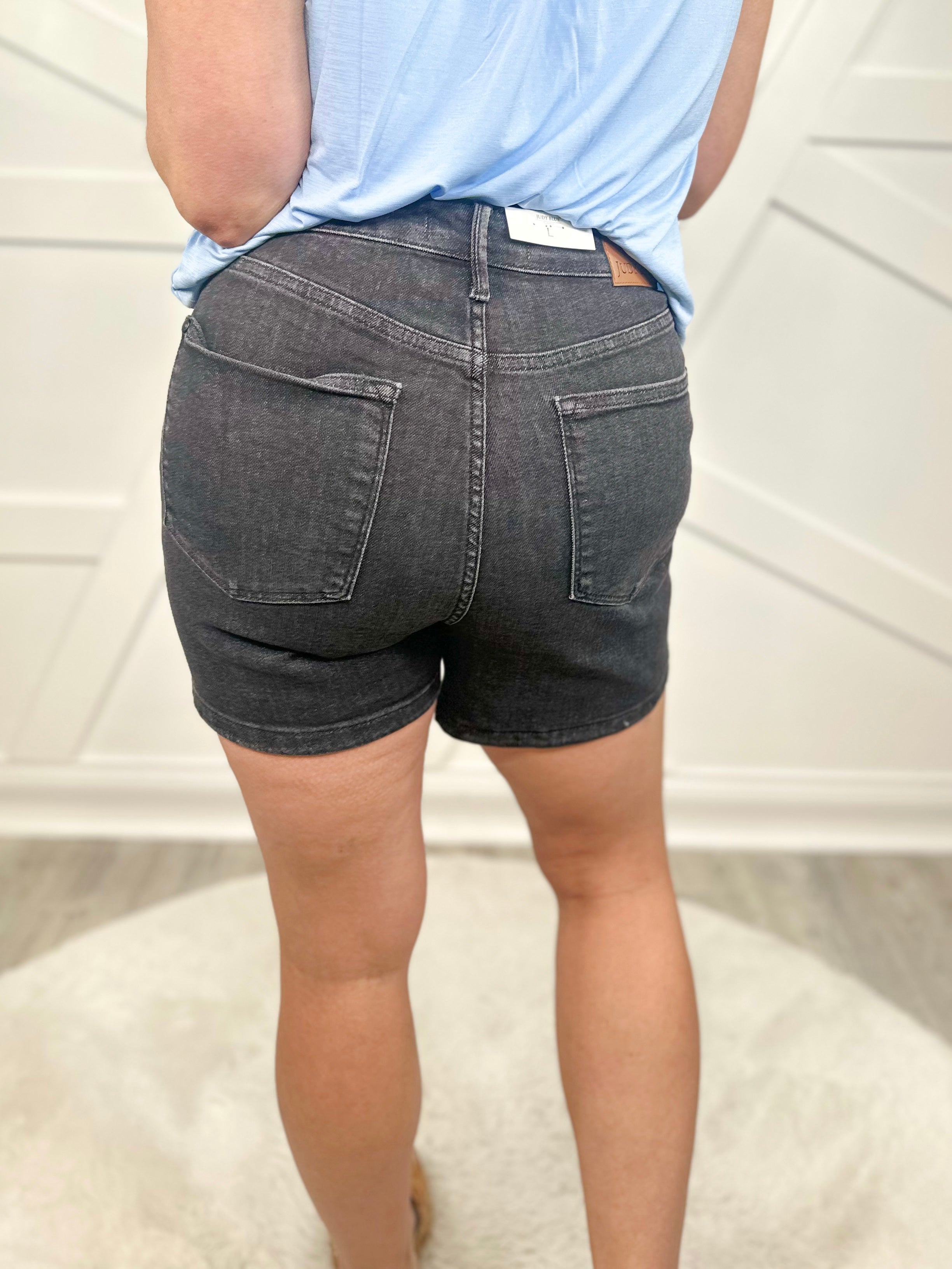 Latest and Greatest Tummy Control Shorts by Judy Blue-160 shorts-Judy Blue-Heathered Boho Boutique, Women's Fashion and Accessories in Palmetto, FL