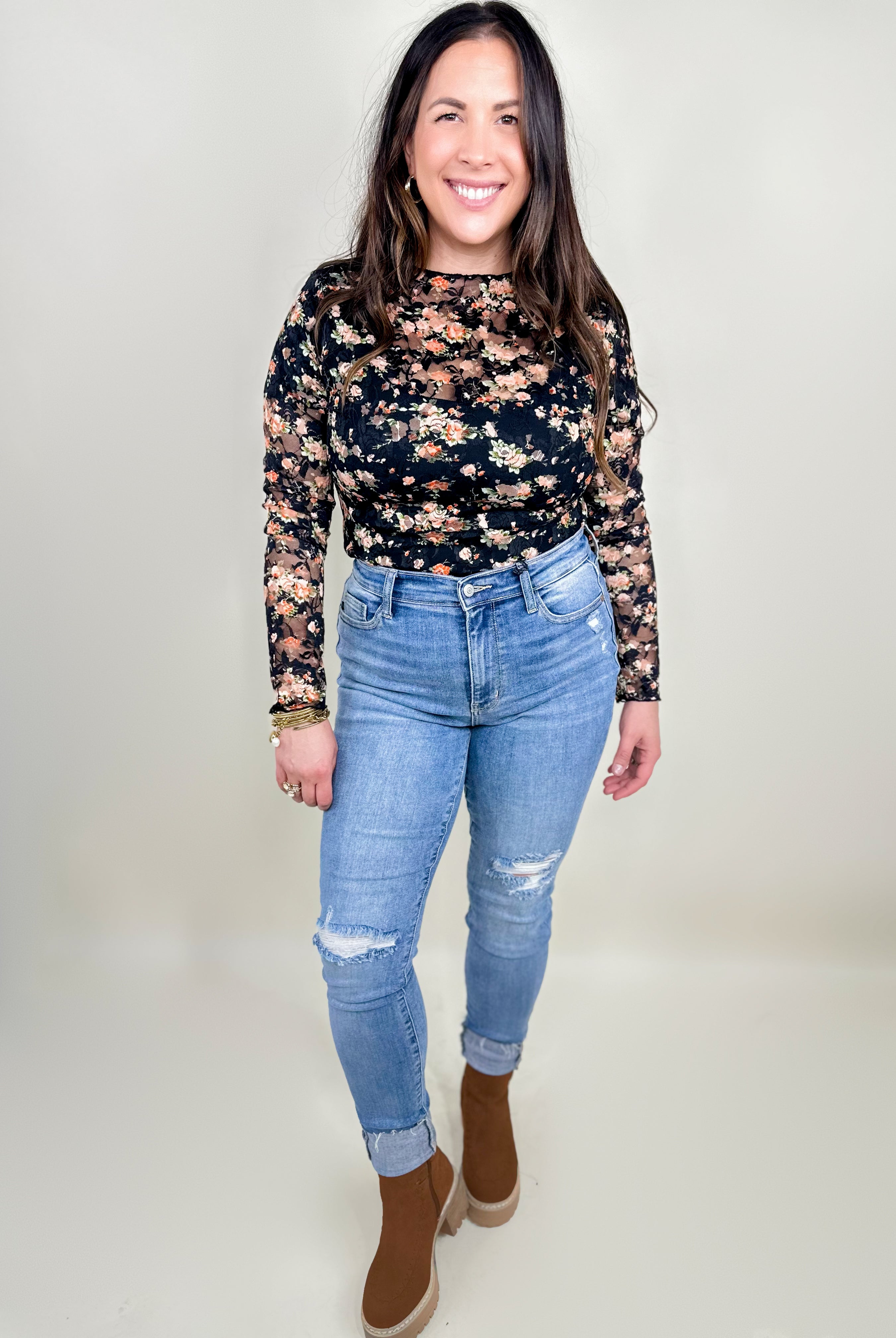 Skip in My Step Skinny Jeans by Judy Blue-190 Jeans-Judy Blue-Heathered Boho Boutique, Women's Fashion and Accessories in Palmetto, FL