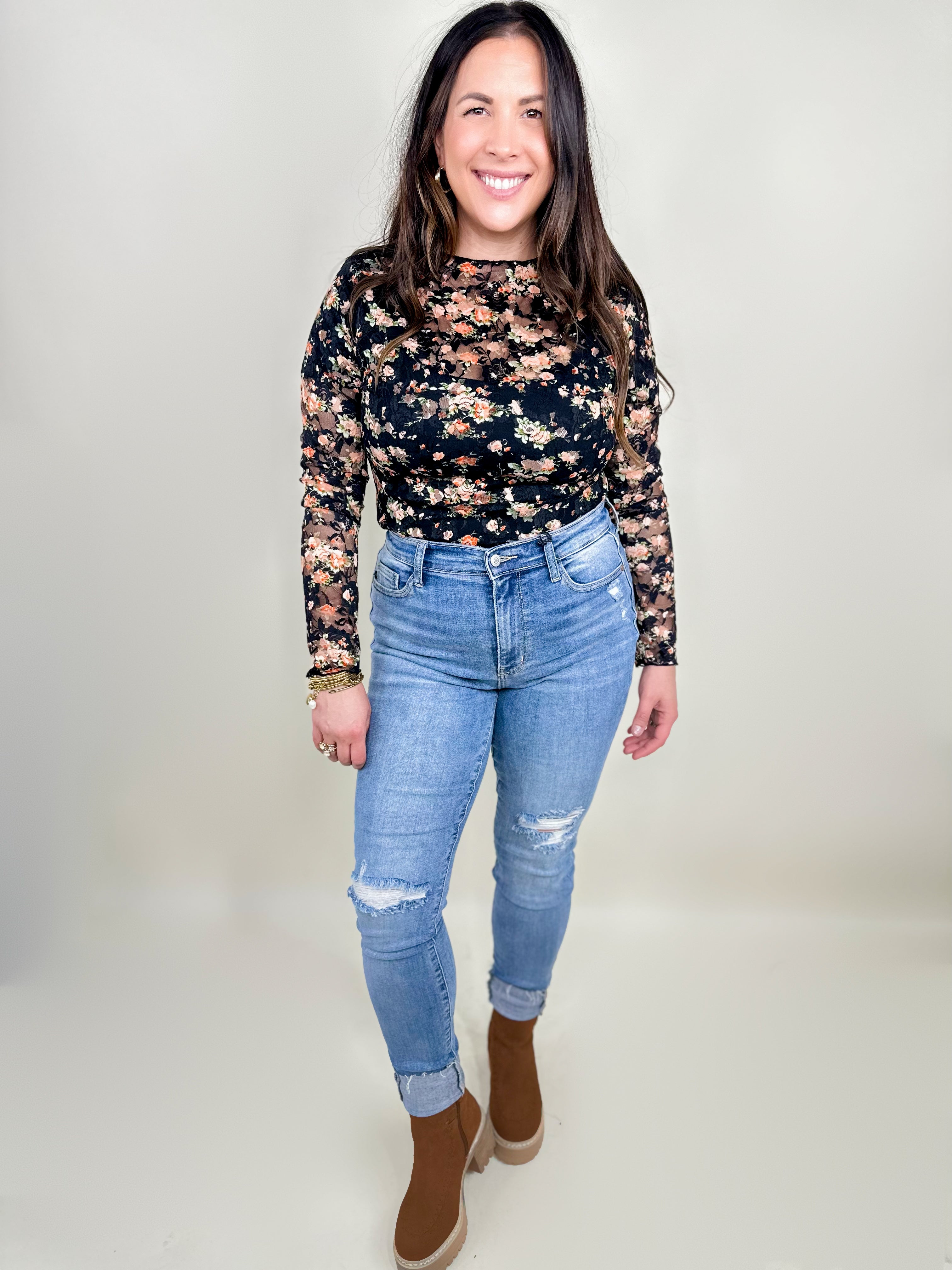 Skip in My Step Skinny Jeans by Judy Blue-190 Jeans-Judy Blue-Heathered Boho Boutique, Women's Fashion and Accessories in Palmetto, FL