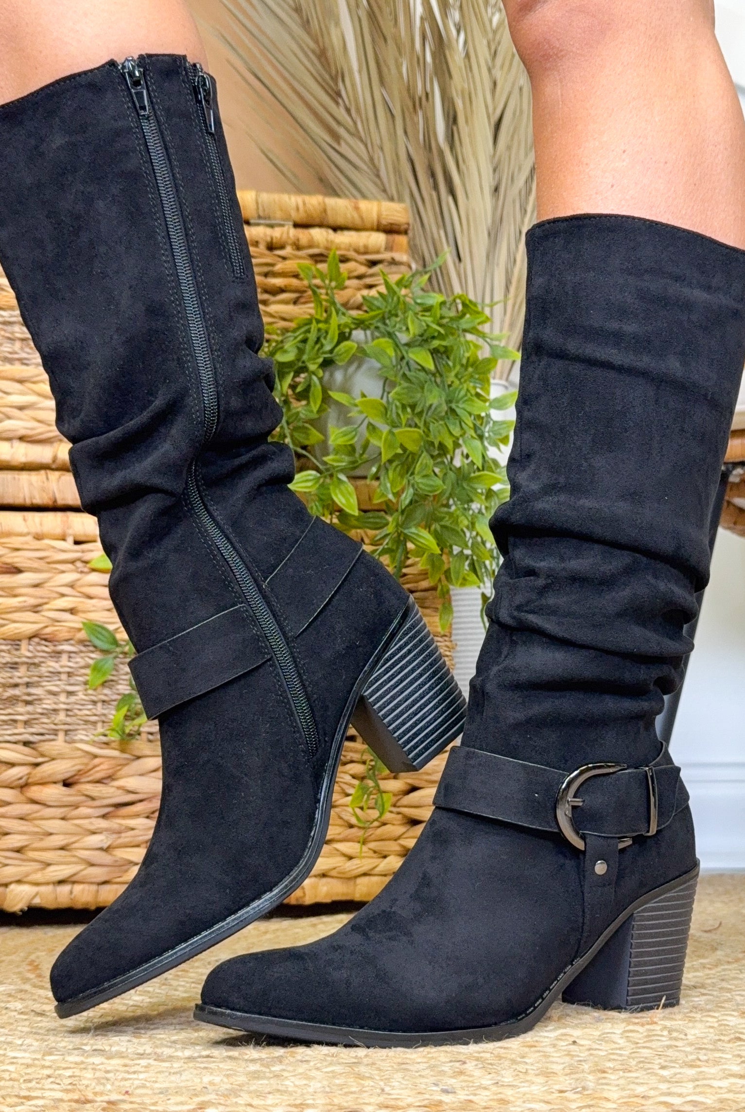 Kacee Boots - Black Suede-350 SHOES-Olem Shoes-Heathered Boho Boutique, Women's Fashion and Accessories in Palmetto, FL