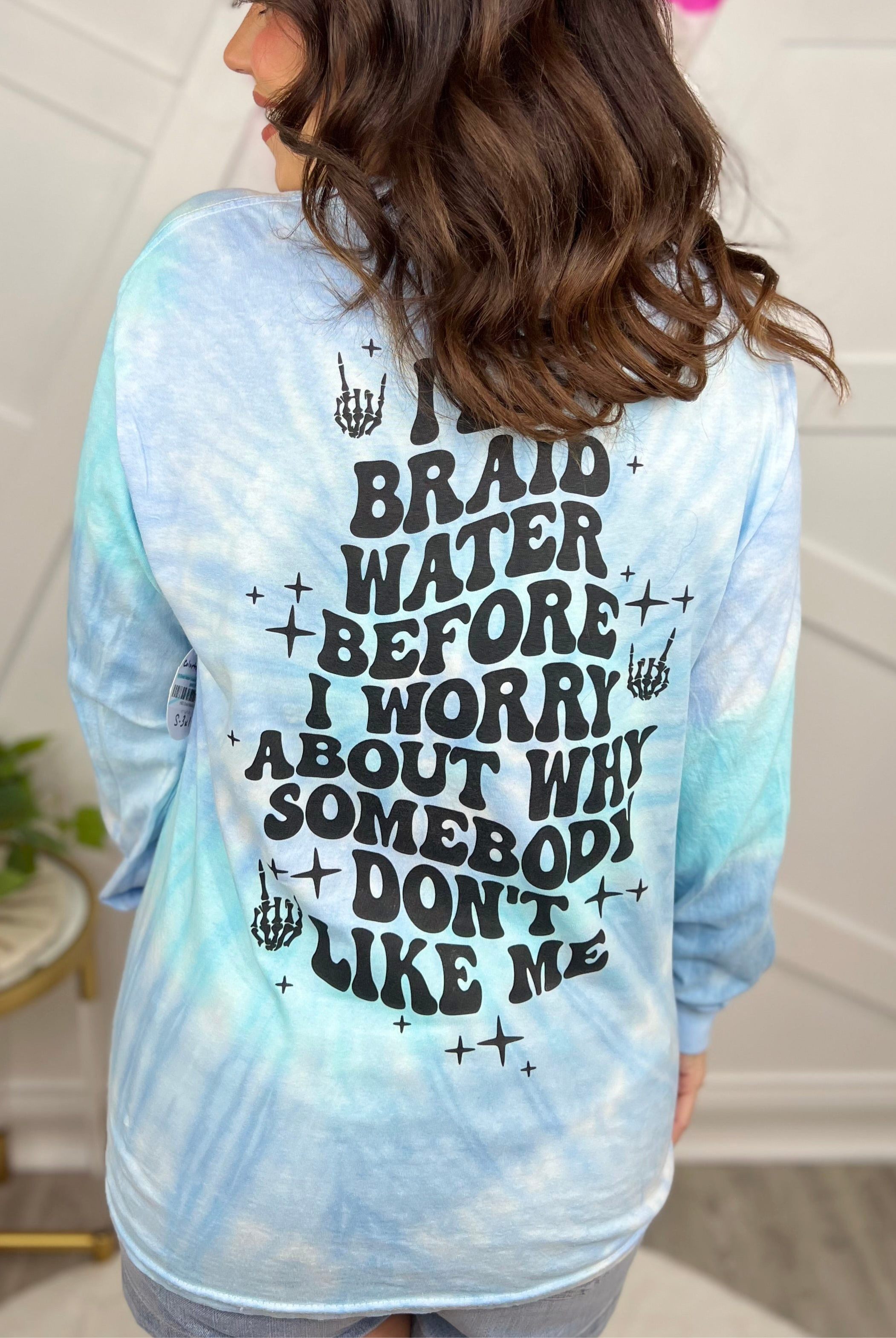 I'll Braid Water Graphic Long Sleeve-130 Graphic Tees-Heathered Boho-Heathered Boho Boutique, Women's Fashion and Accessories in Palmetto, FL