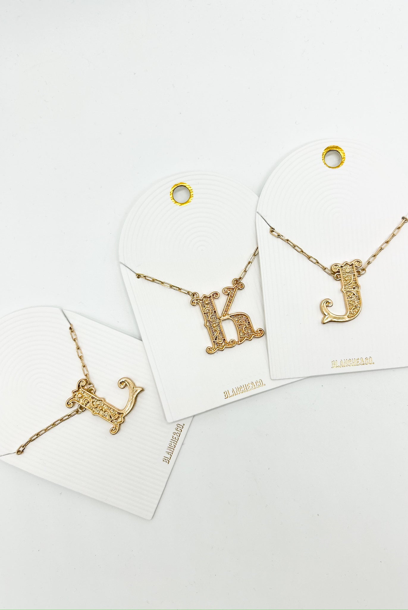 Western Font Initial Necklace-310 Jewelry-Blanche Design Co.-Heathered Boho Boutique, Women's Fashion and Accessories in Palmetto, FL