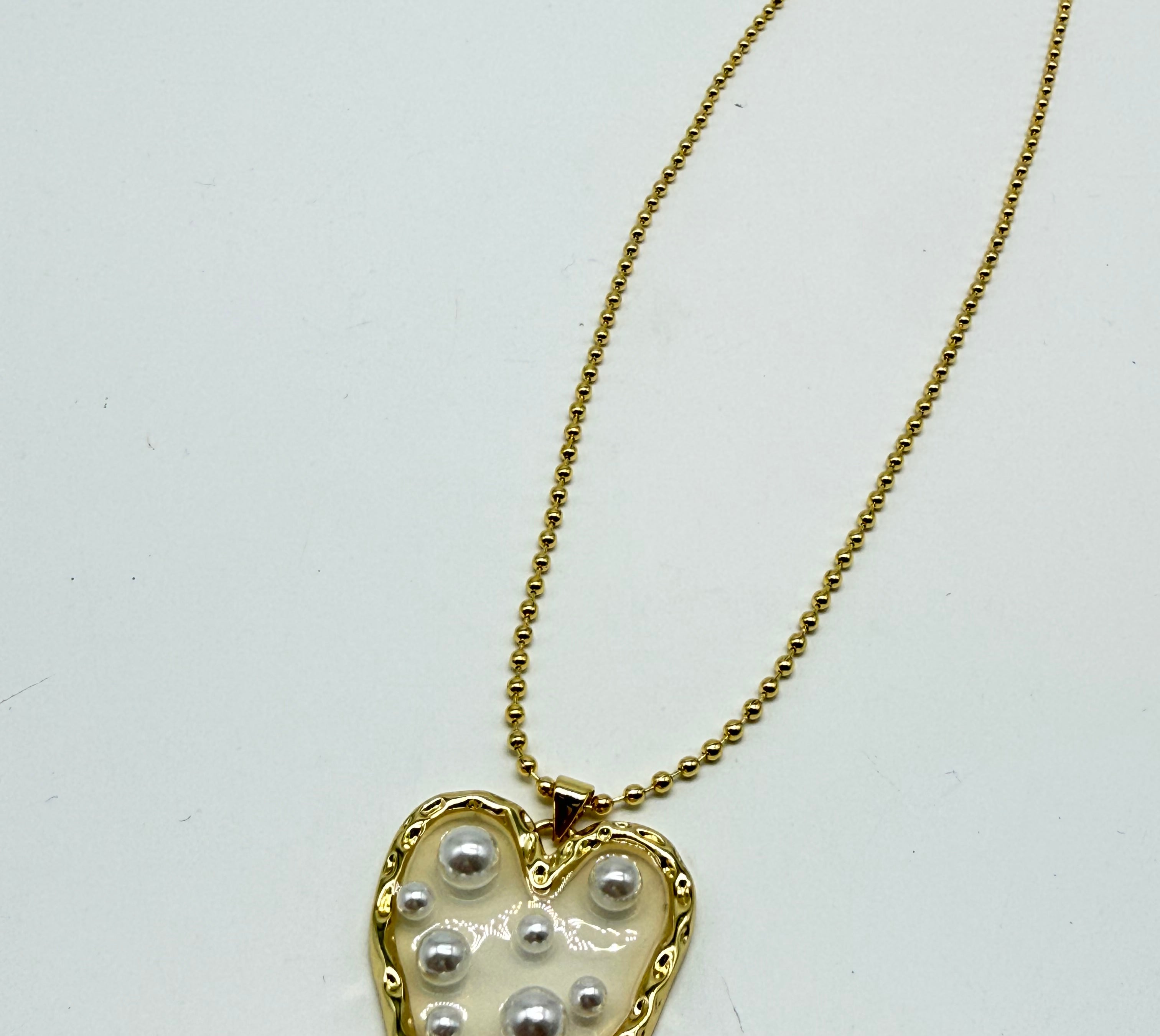 Restock: Pearl Love Necklace-310 Jewelry-NIHAO JEWELRY-Heathered Boho Boutique, Women's Fashion and Accessories in Palmetto, FL