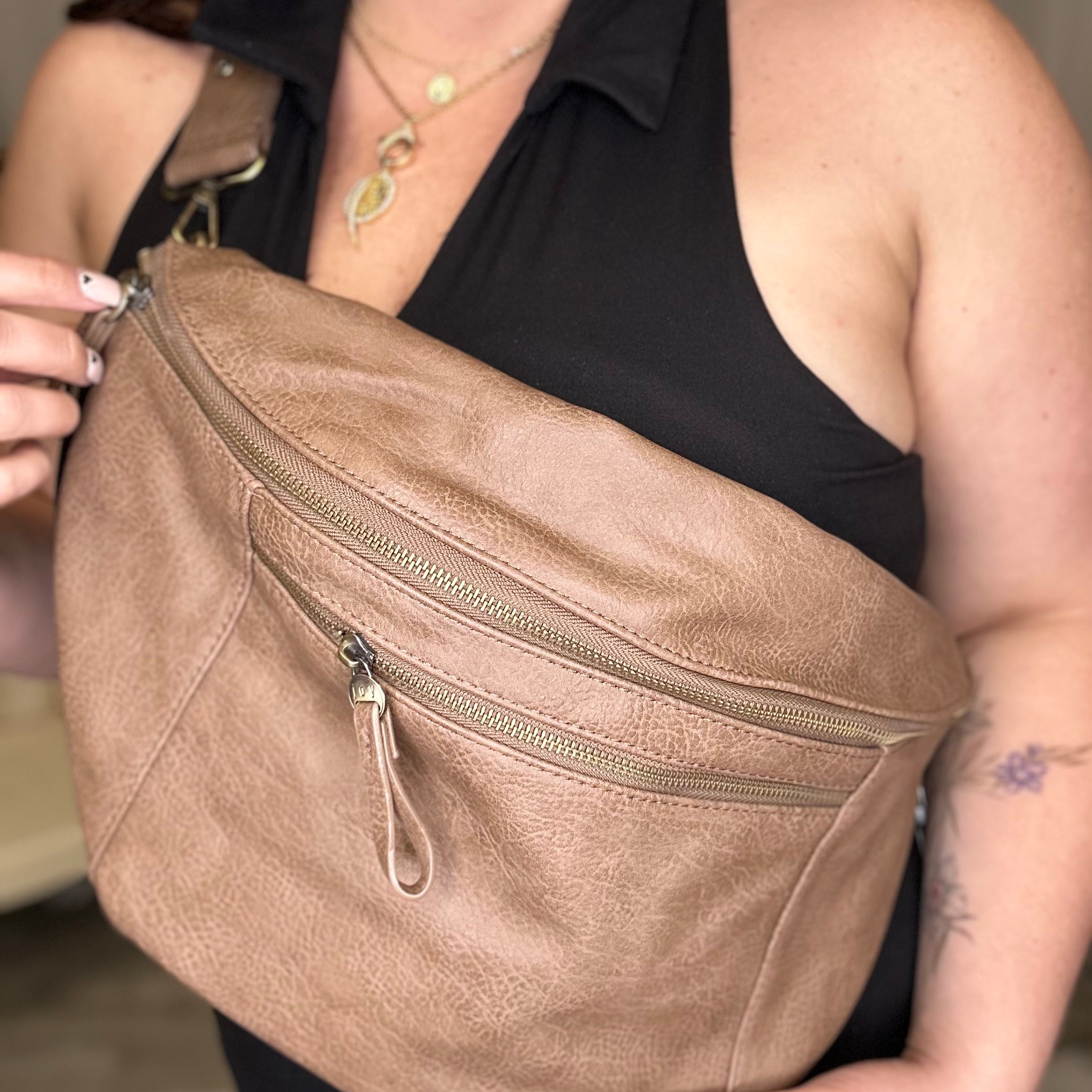 RESTOCK: Mel Large Sling Crossbody Bag-320 Bags-Joy Susan-Heathered Boho Boutique, Women's Fashion and Accessories in Palmetto, FL