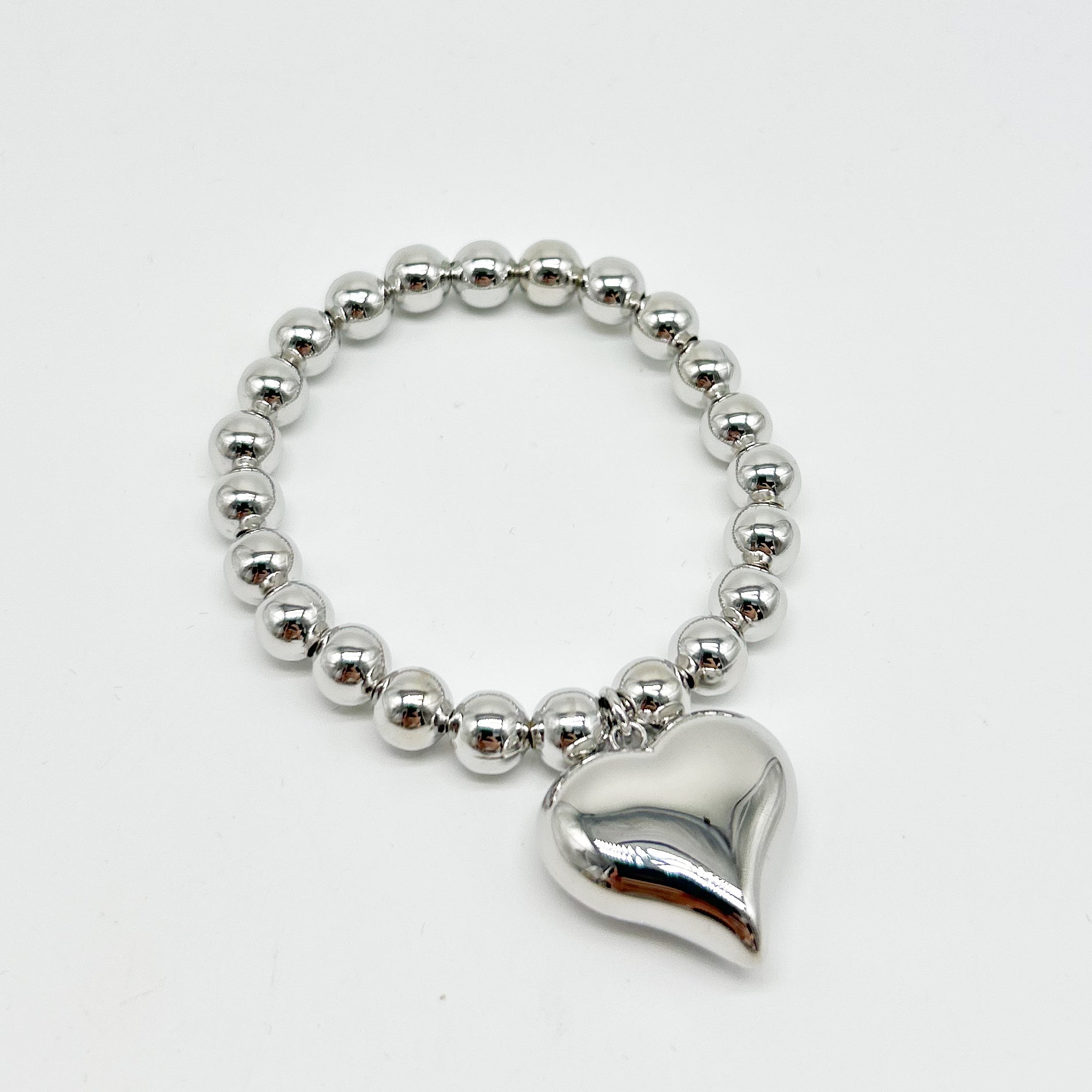 Puff Heart Stretch Bracelet-310 Jewelry-JOSEPH ANTHONY NY, INC.-Heathered Boho Boutique, Women's Fashion and Accessories in Palmetto, FL