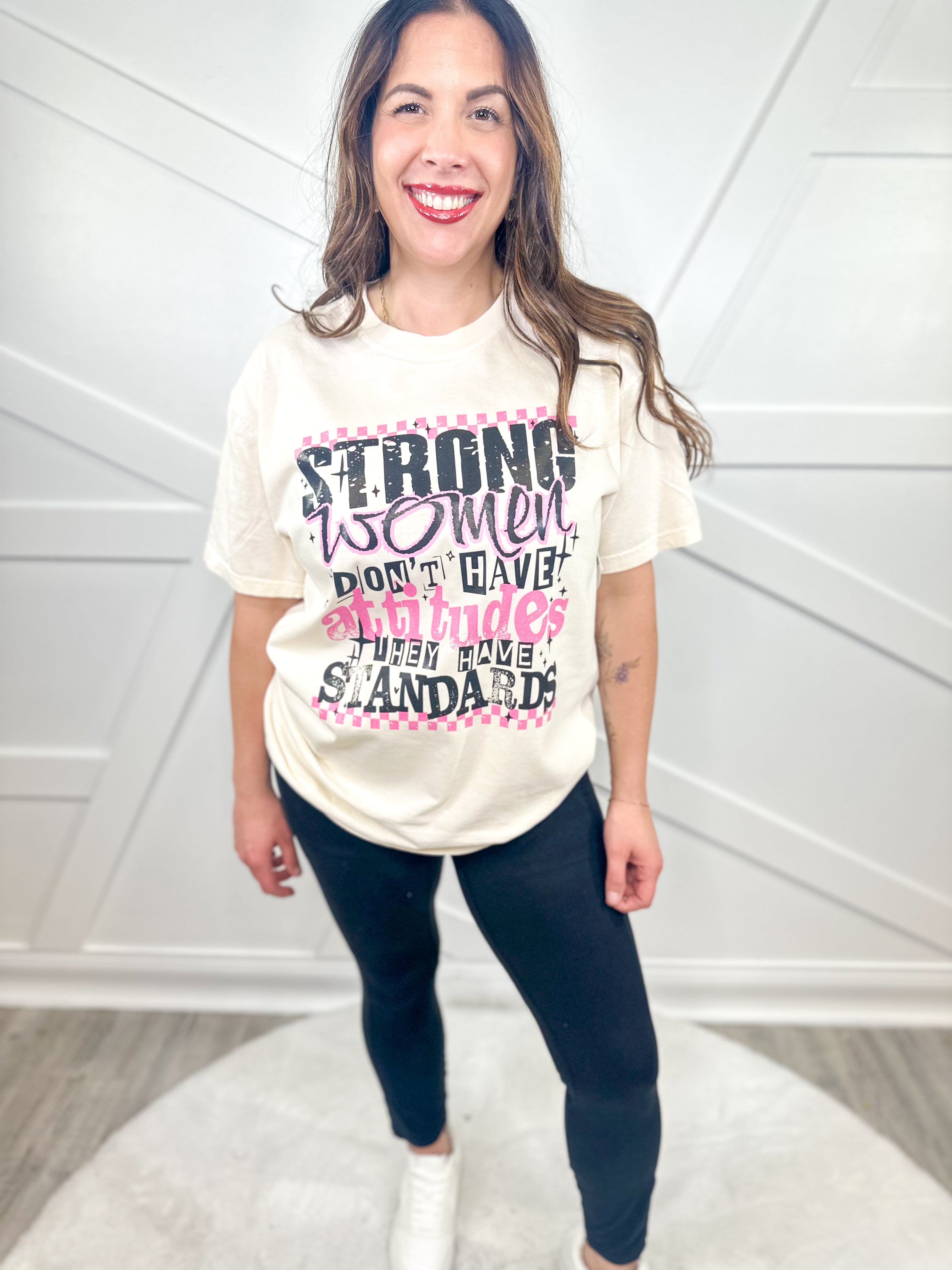 Strong Women Graphic Tee-130 Graphic Tees-Heathered Boho-Heathered Boho Boutique, Women's Fashion and Accessories in Palmetto, FL