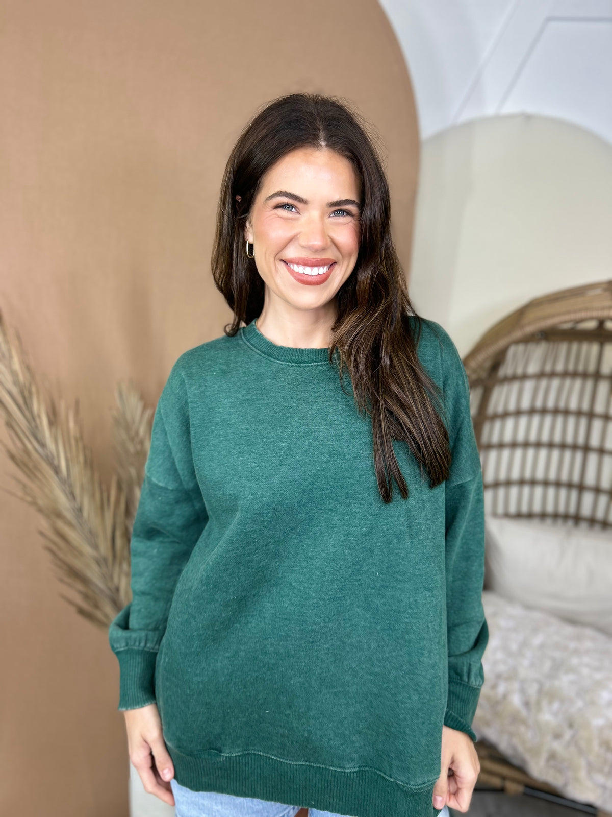 Restock: Picked Just for You Pullover-120 LONG SLEEVE TOPS-ZENANA-Heathered Boho Boutique, Women's Fashion and Accessories in Palmetto, FL