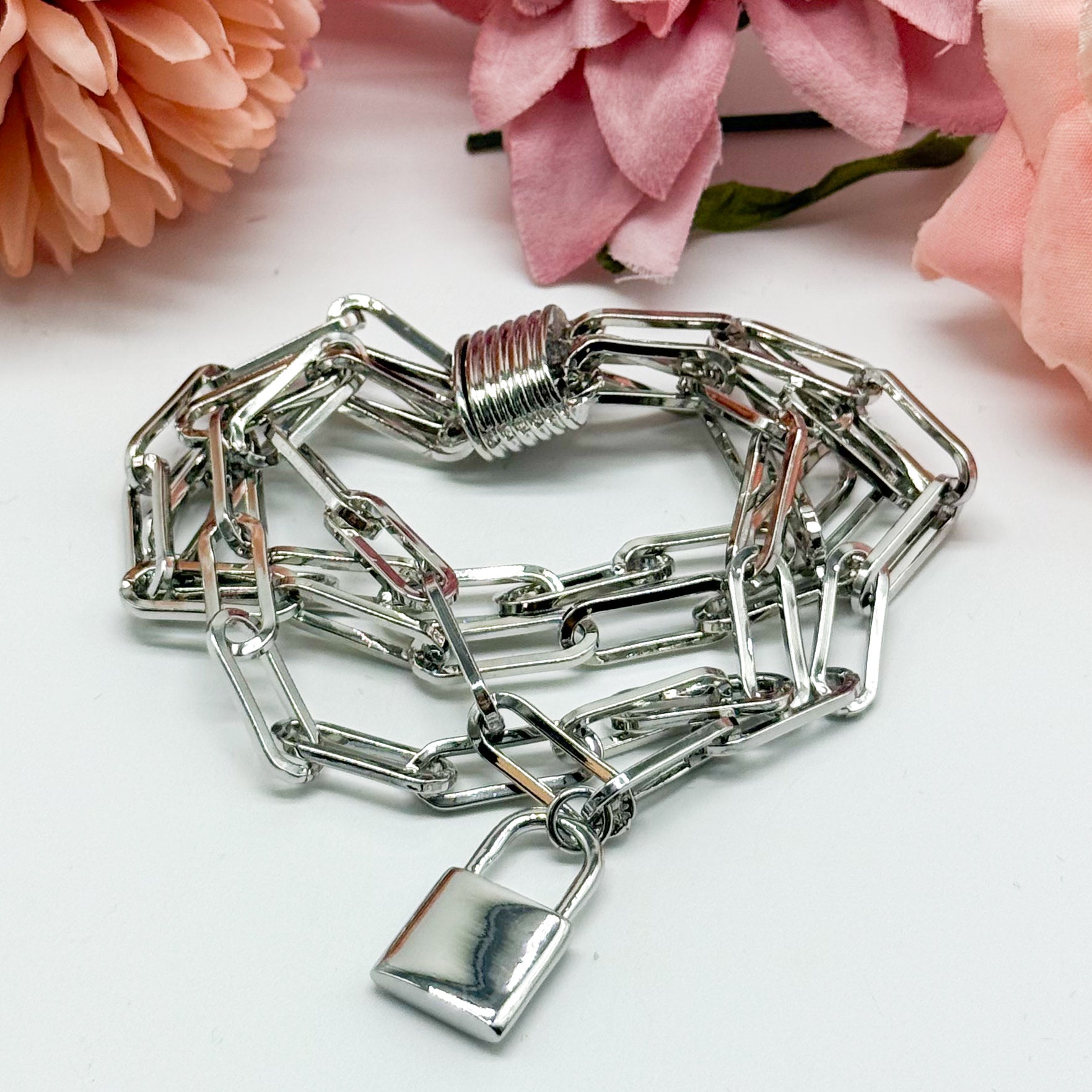 Paper Clip Lock Bracelet-310 Jewelry-JOSEPH ANTHONY NY, INC.-Heathered Boho Boutique, Women's Fashion and Accessories in Palmetto, FL