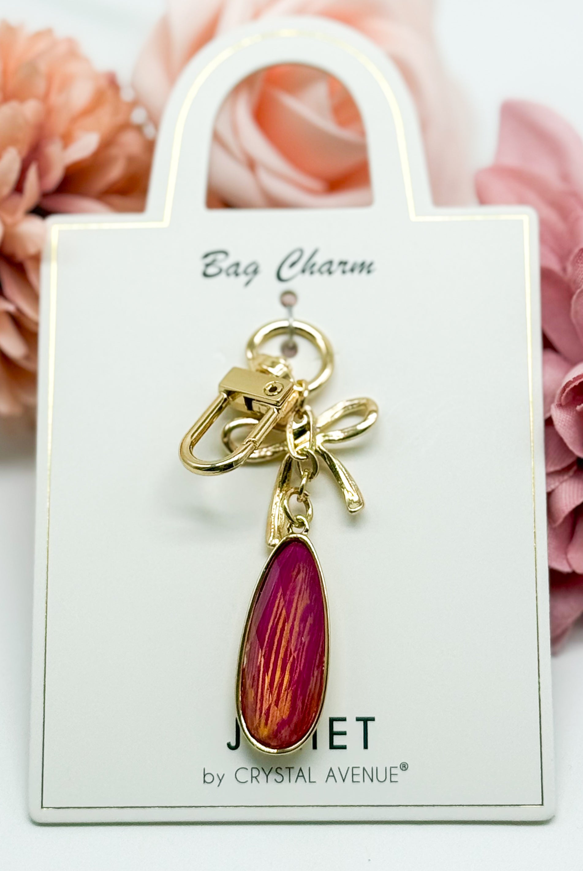 Bow Tear Drop Bag Charm-310 Jewelry-RM Manufacturing-Heathered Boho Boutique, Women's Fashion and Accessories in Palmetto, FL