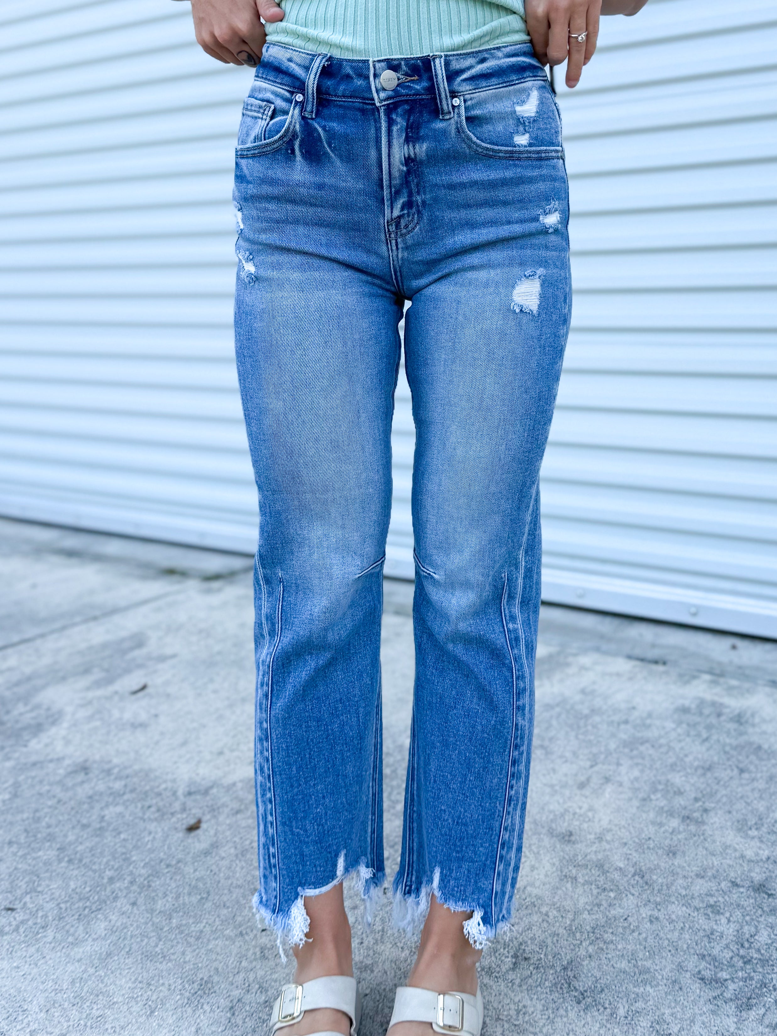 Breakaway Crop Jeans By Risen-190 JEANS-RISEN-Heathered Boho Boutique, Women's Fashion and Accessories in Palmetto, FL