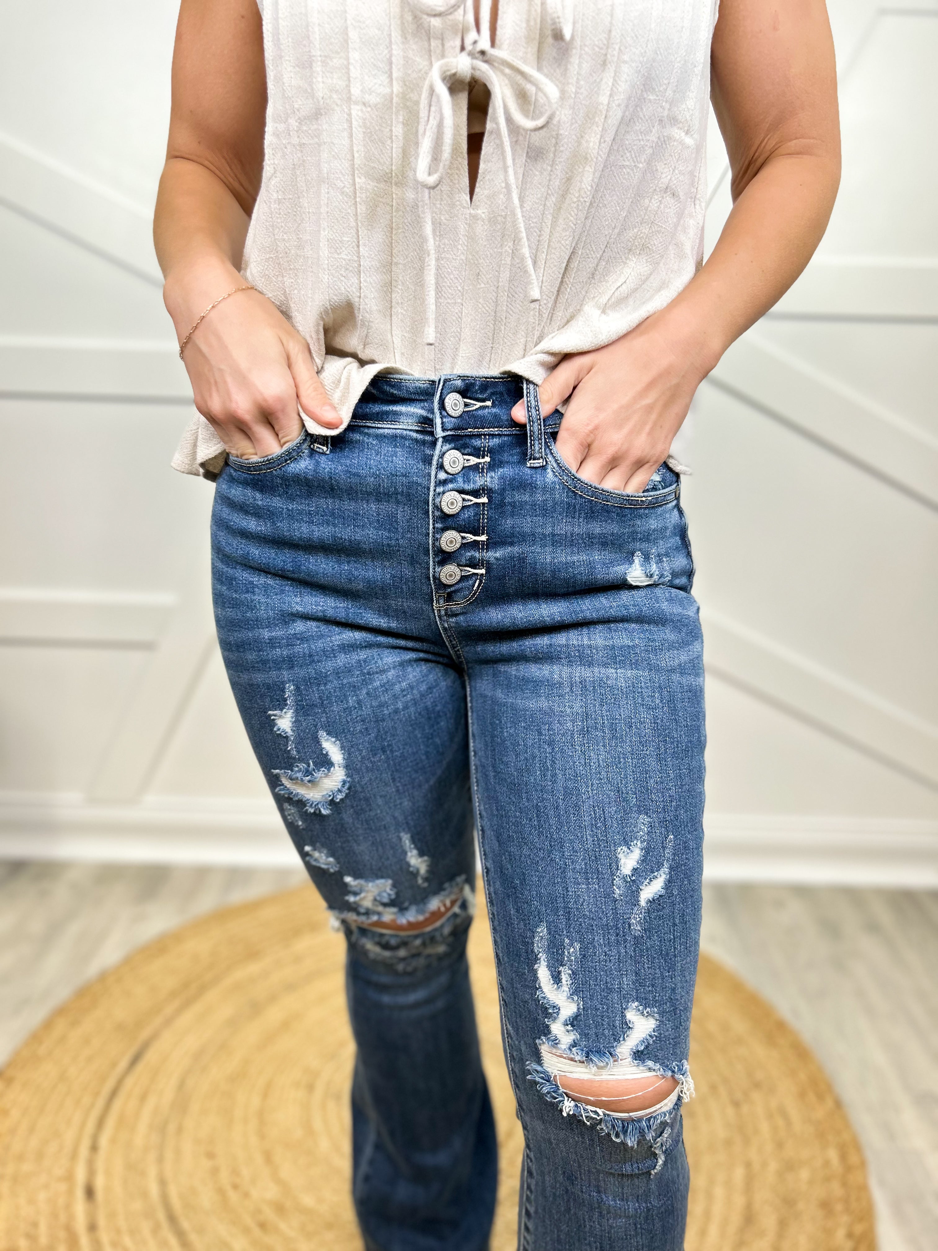 Apple Bottom Flares by Judy Blue-190 Jeans-Judy Blue-Heathered Boho Boutique, Women's Fashion and Accessories in Palmetto, FL