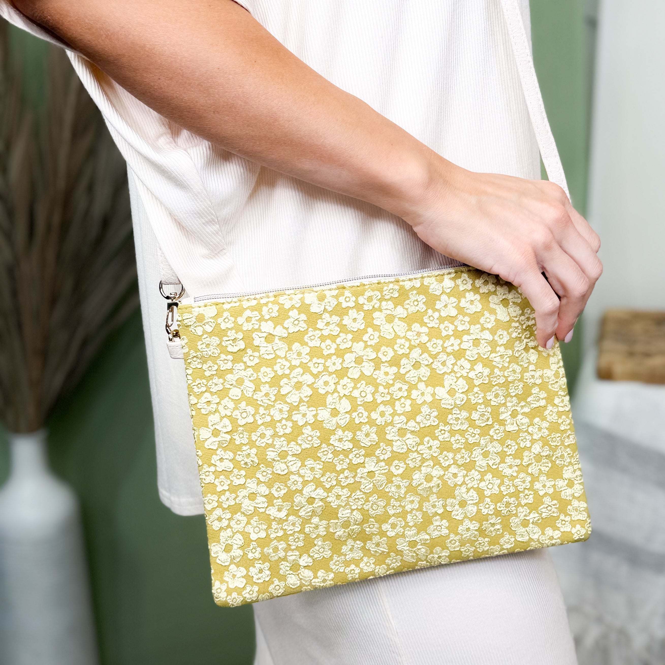 Patterned Crossbody with Wristlet-320 Bags-Clovered Accessories-Heathered Boho Boutique, Women's Fashion and Accessories in Palmetto, FL