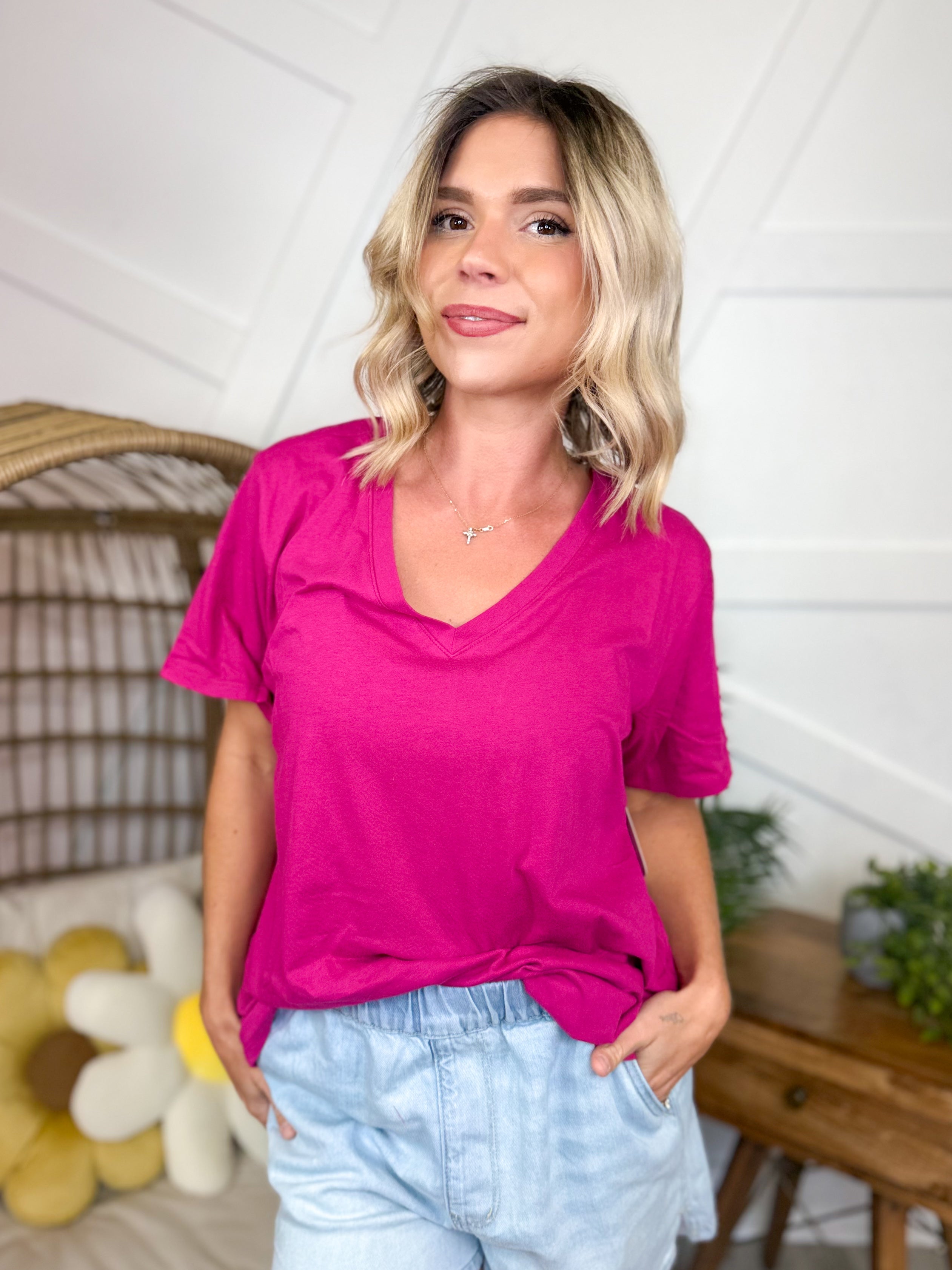 The Compliment Top-110 SHORT SLEEVE TOP-ZENANA-Heathered Boho Boutique, Women's Fashion and Accessories in Palmetto, FL