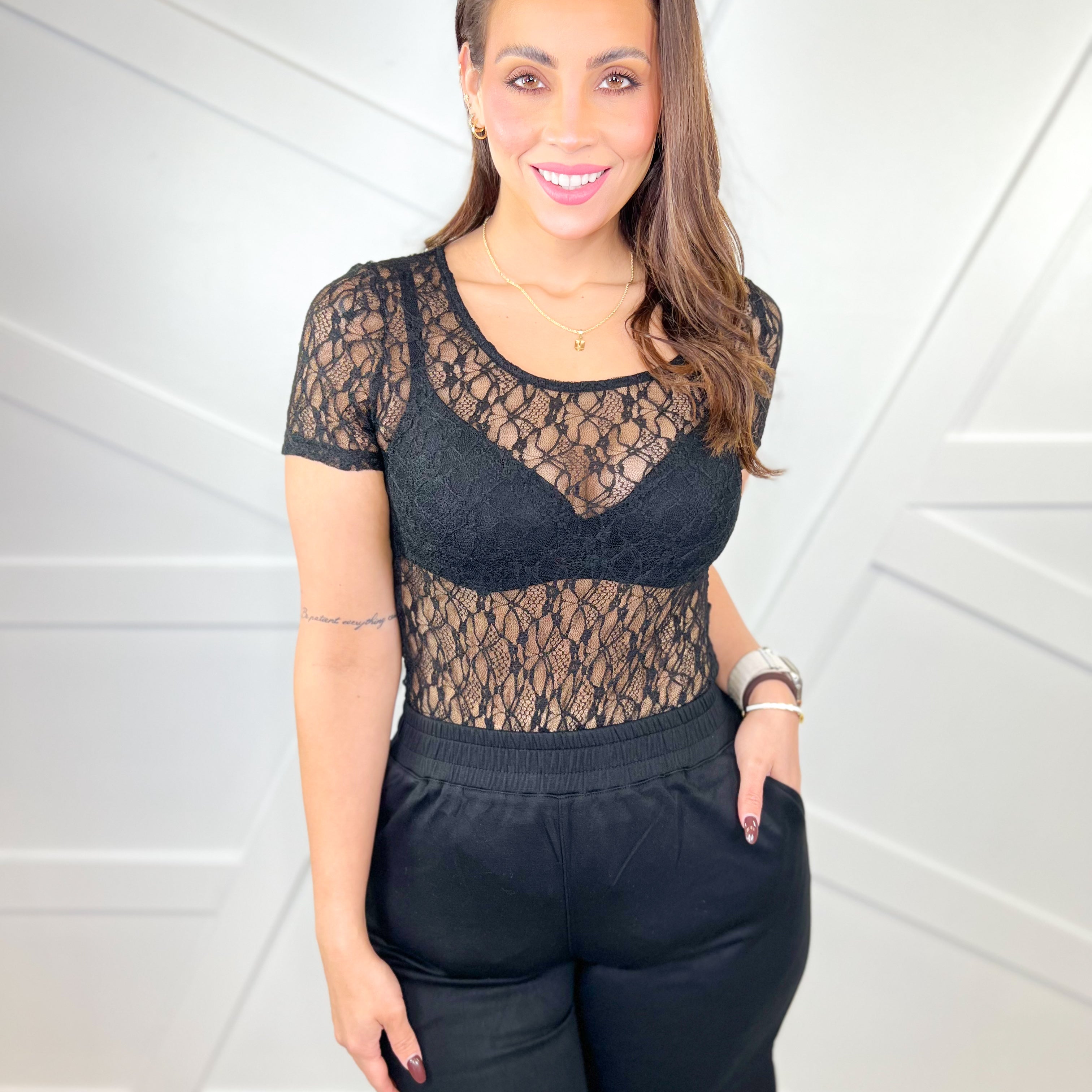 Maddie Short Sleeve Mesh Bodysuit-140 Body Suits/ Intimates-WHITE BIRCH-Heathered Boho Boutique, Women's Fashion and Accessories in Palmetto, FL