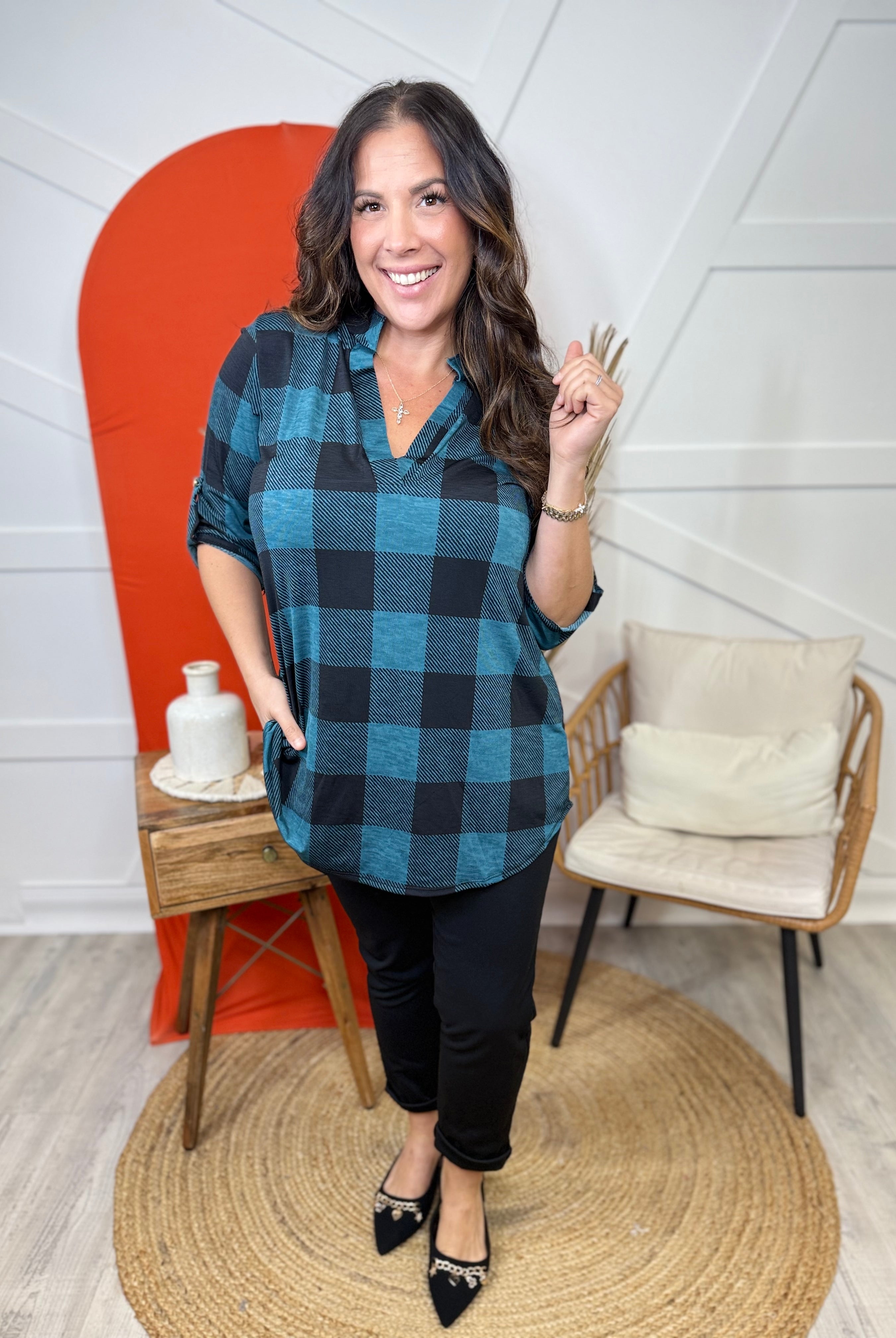 Roll Up Your Sleeves Top-120 LONG SLEEVE TOPS-Heimish-Heathered Boho Boutique, Women's Fashion and Accessories in Palmetto, FL