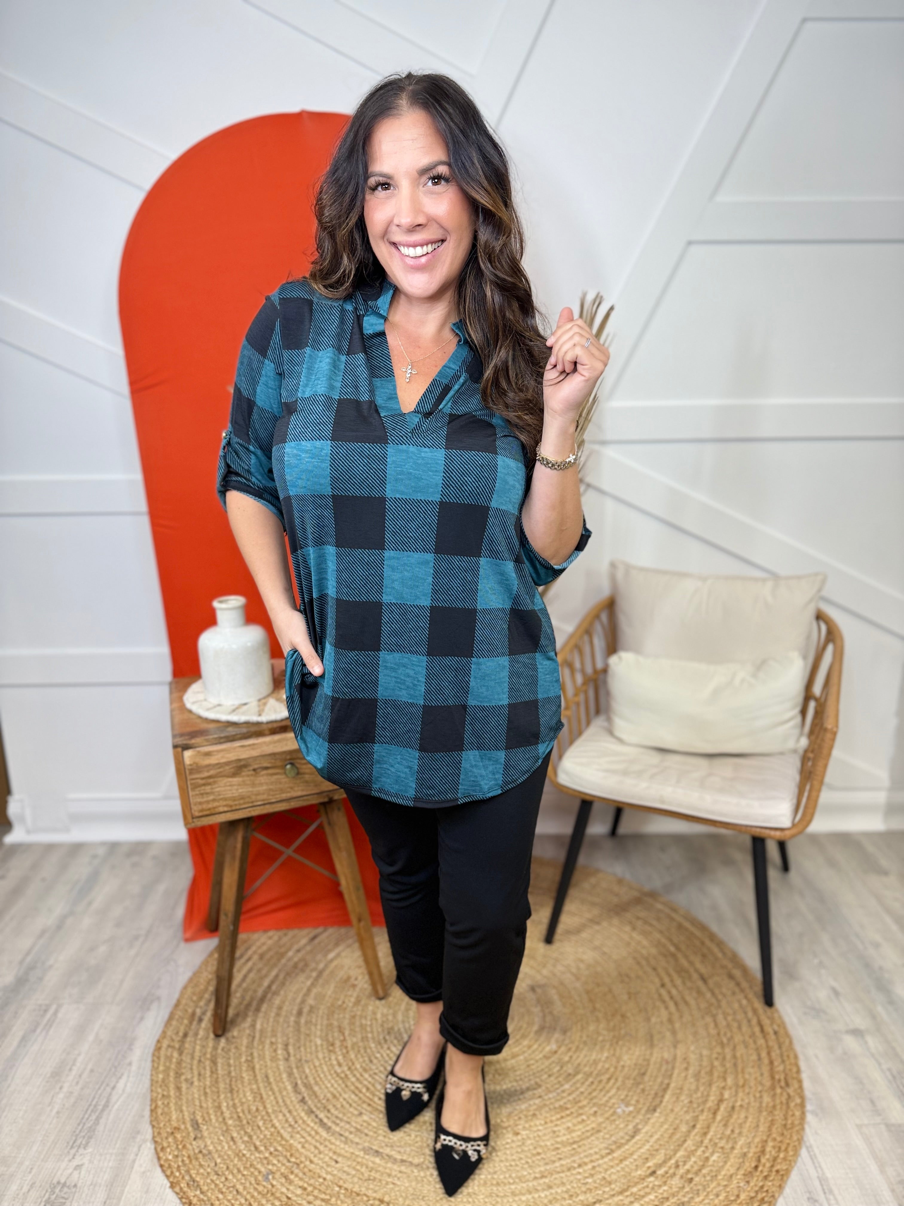 Roll Up Your Sleeves Top-120 LONG SLEEVE TOPS-Heimish-Heathered Boho Boutique, Women's Fashion and Accessories in Palmetto, FL