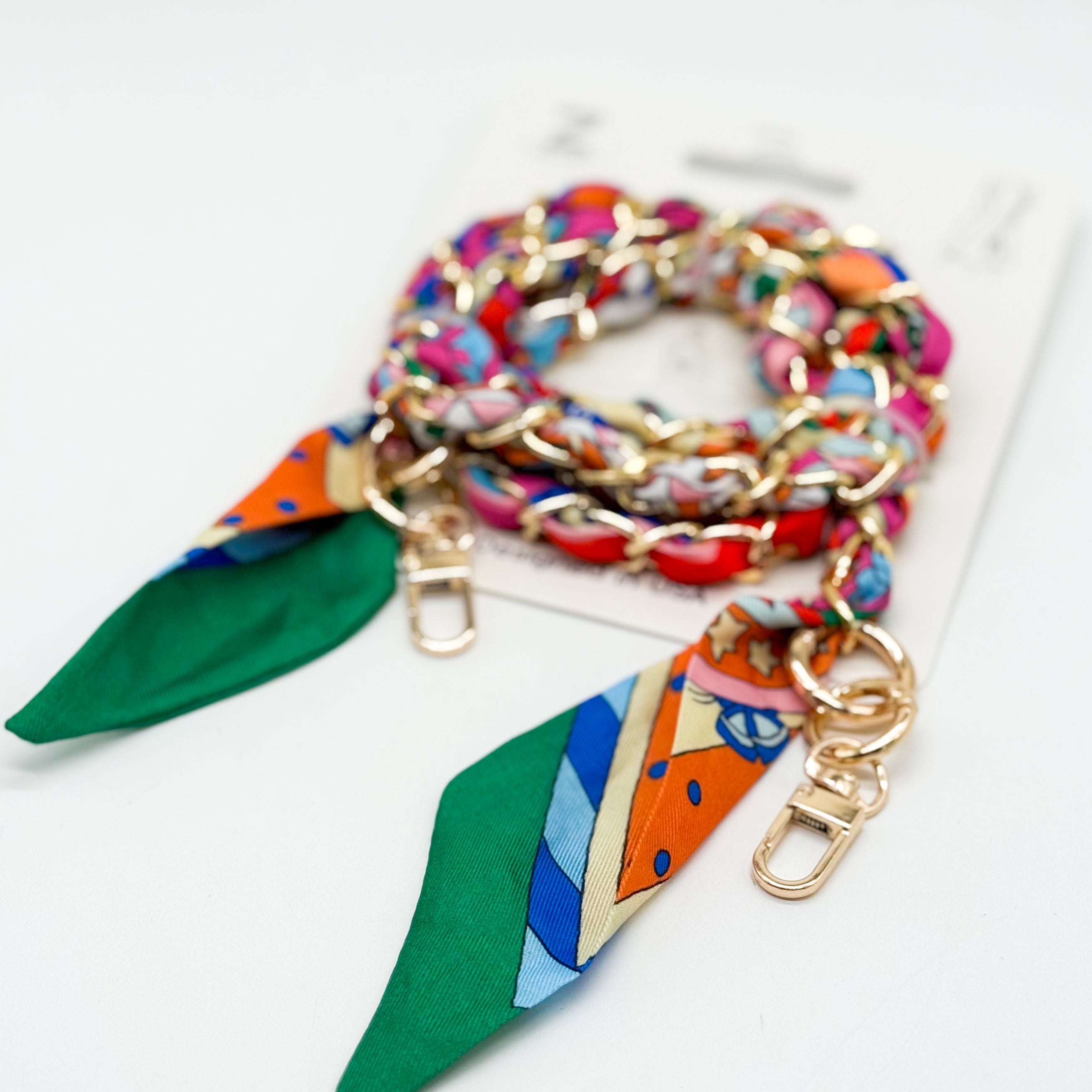 Silk Scarf Phone Holder Crossbody-340 Other Accessories-Queens Designs-Heathered Boho Boutique, Women's Fashion and Accessories in Palmetto, FL