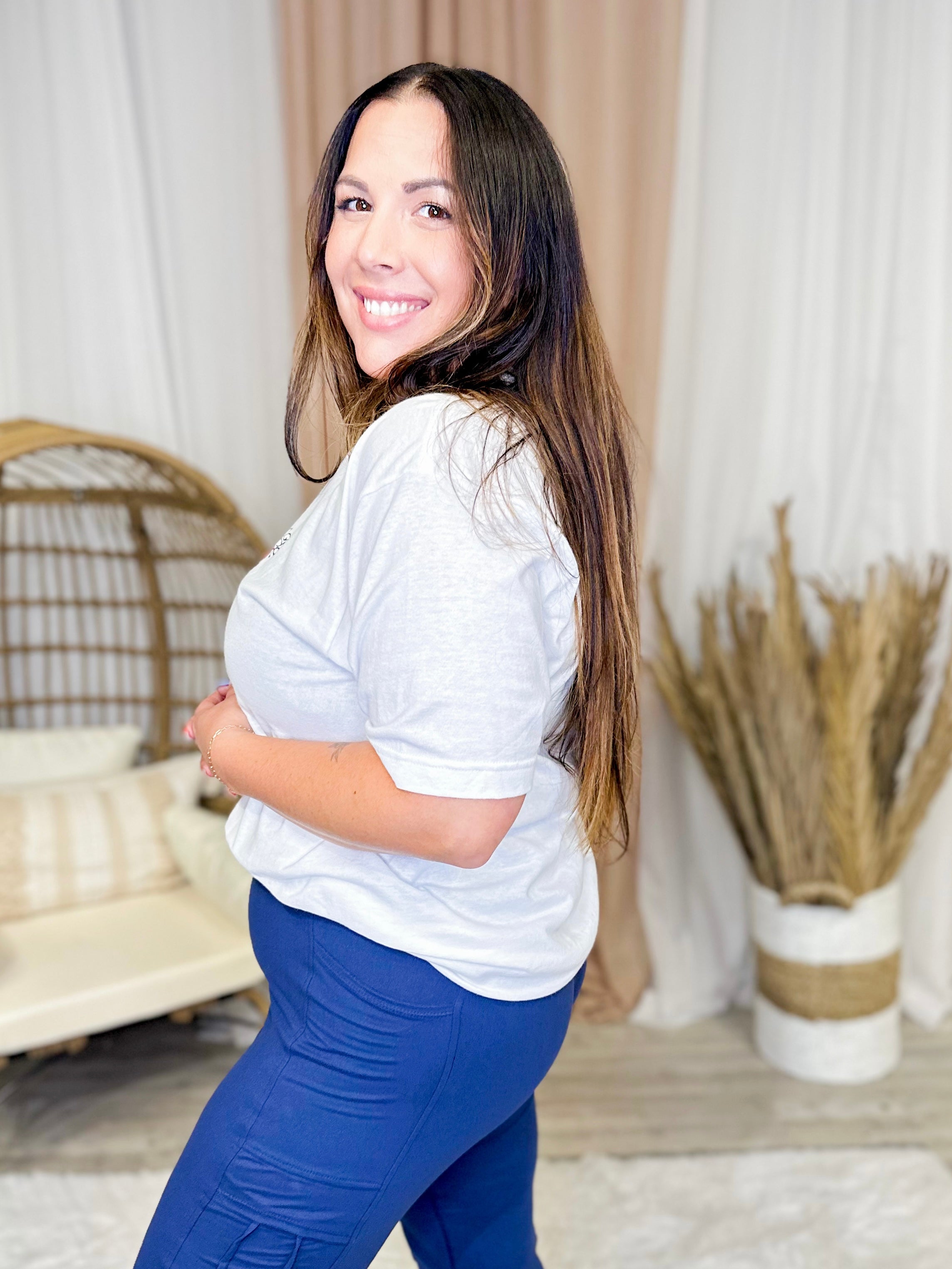 Butterfly Flag Graphic Tee-130 Graphic Tees-Heathered Boho-Heathered Boho Boutique, Women's Fashion and Accessories in Palmetto, FL