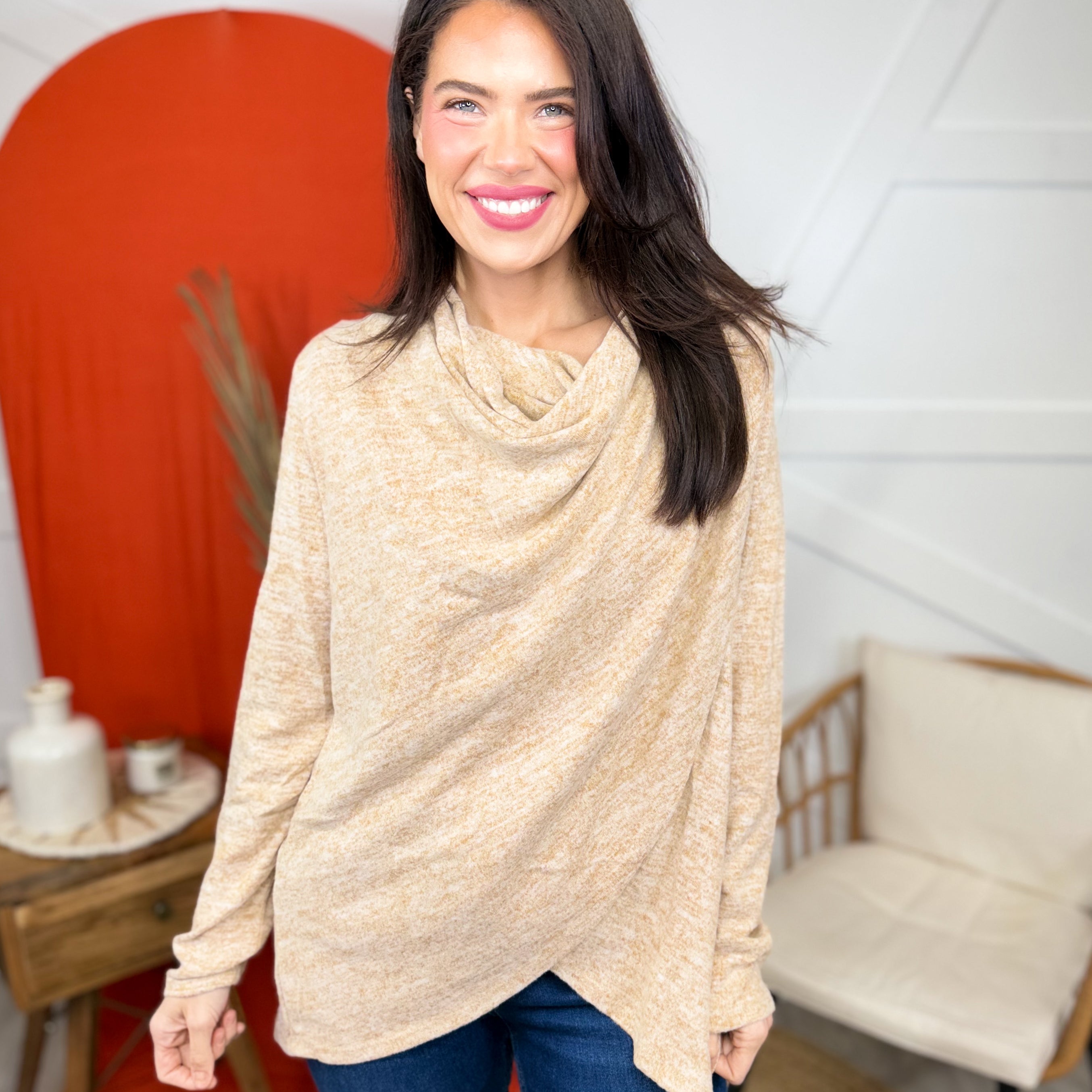 Journey Long Sleeve Top-120 LONG SLEEVE TOPS-DEAR SCARLETT-Heathered Boho Boutique, Women's Fashion and Accessories in Palmetto, FL