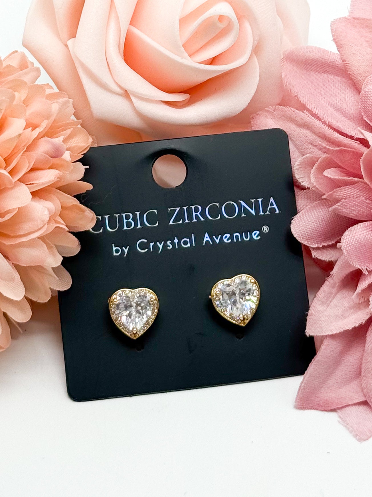 CZ Heart Stud Earring-310 Jewelry-RM Manufacturing-Heathered Boho Boutique, Women's Fashion and Accessories in Palmetto, FL